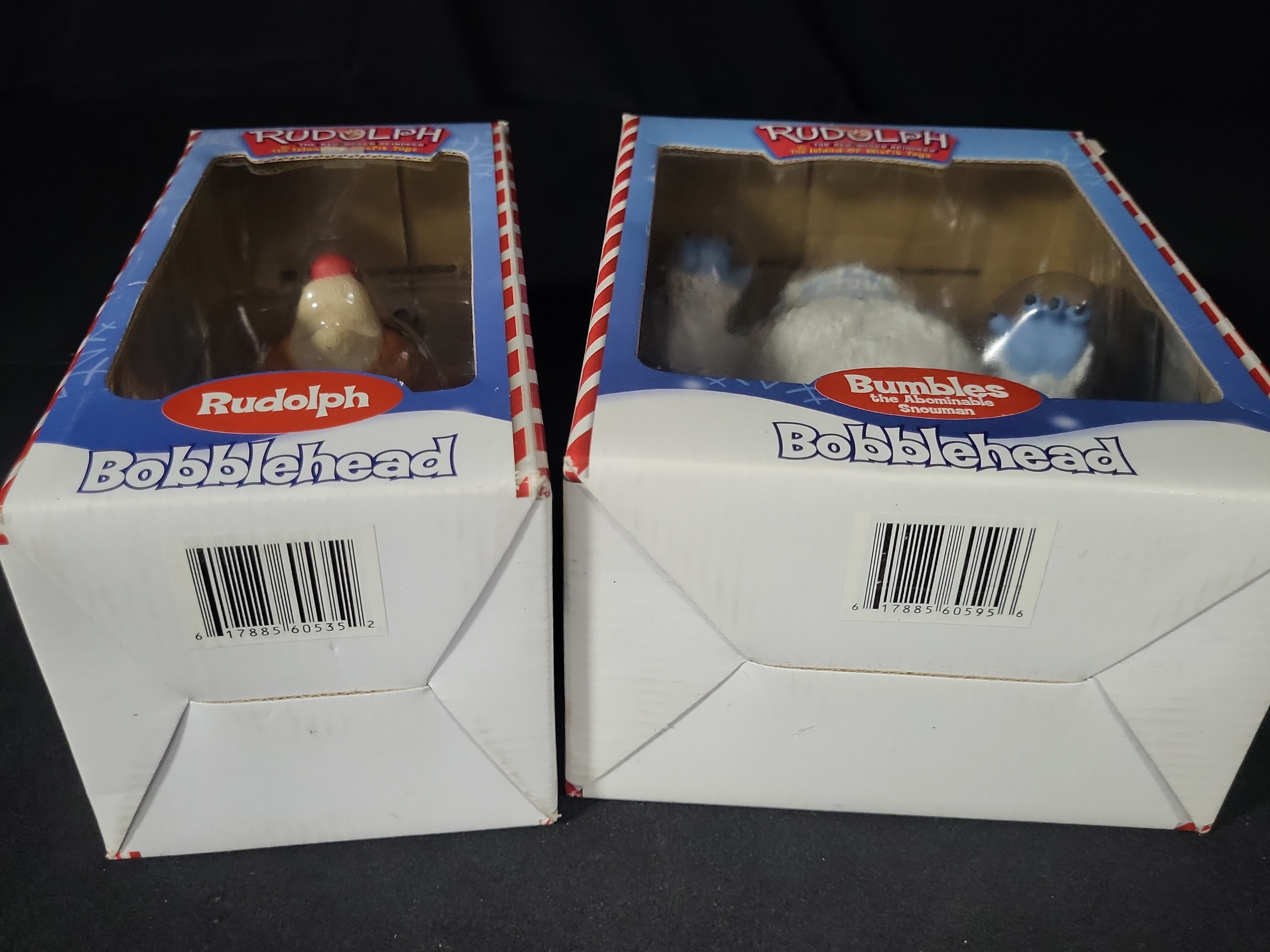 I03214 | A Pair of 2001 ToySite Rudolph the Red-Nosed Reindeer Bobbleheads