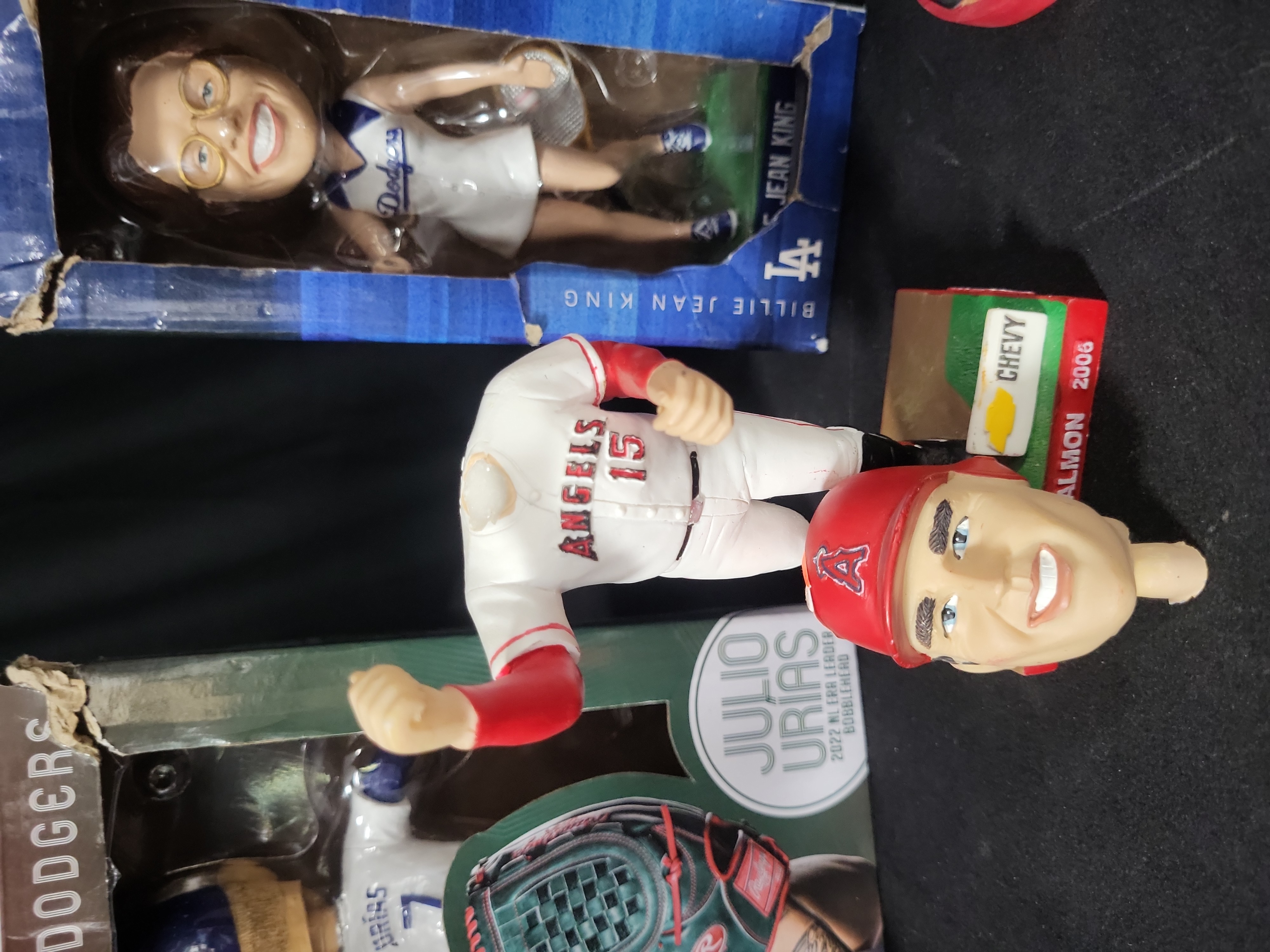 I03848 | Assortment of Five Los Angeles Dodgers and Angels Sports Bobbleheads including Magic Johnson and Julio Urias