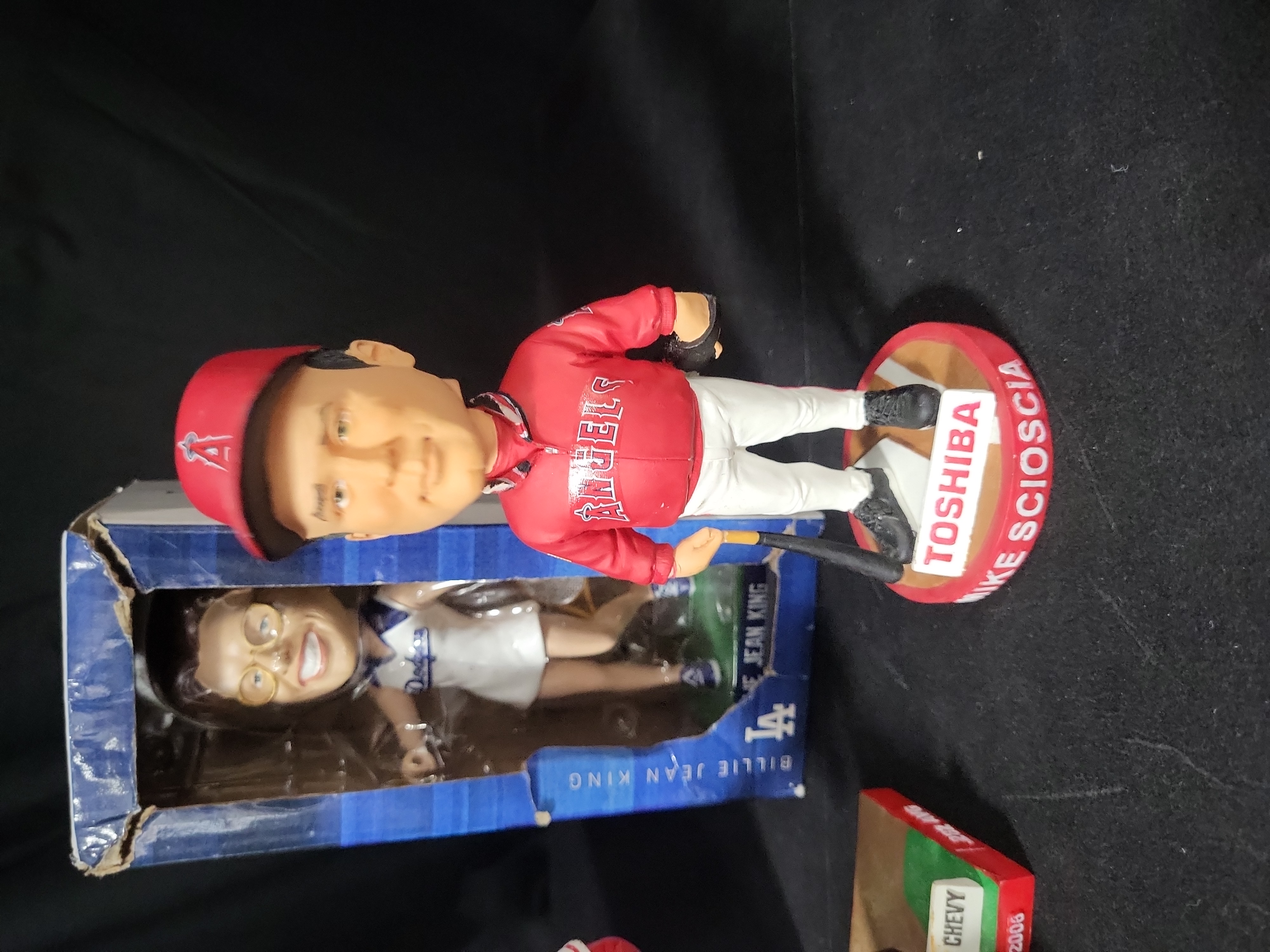 I03848 | Assortment of Five Los Angeles Dodgers and Angels Sports Bobbleheads including Magic Johnson and Julio Urias