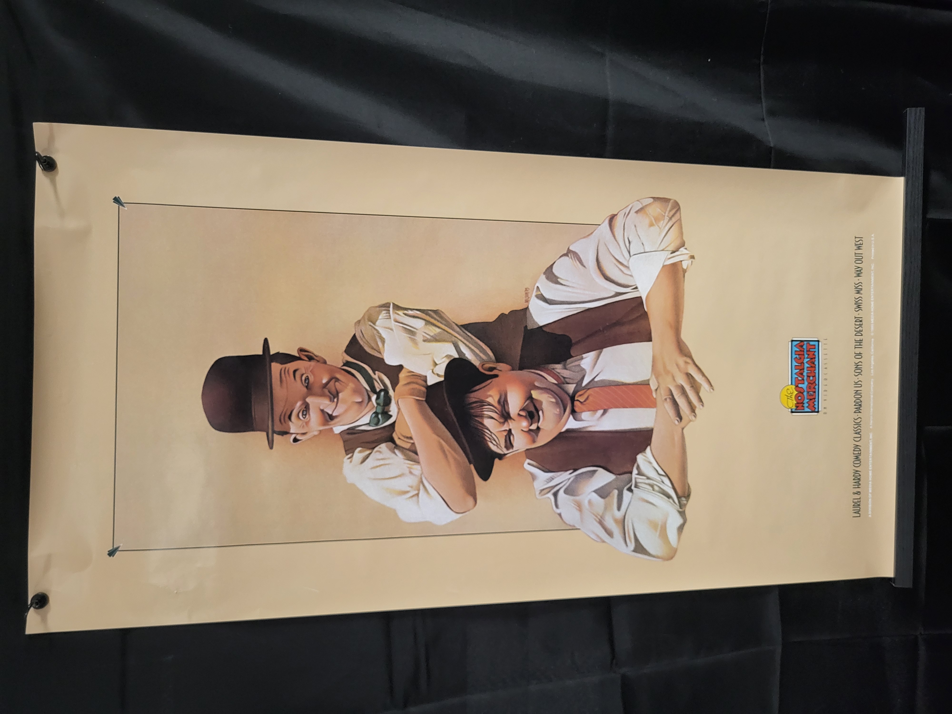 I00453 | 1985 Laurel and Hardy The Nostalgia Merchant Promotional Wall Scroll Poster by Nelson