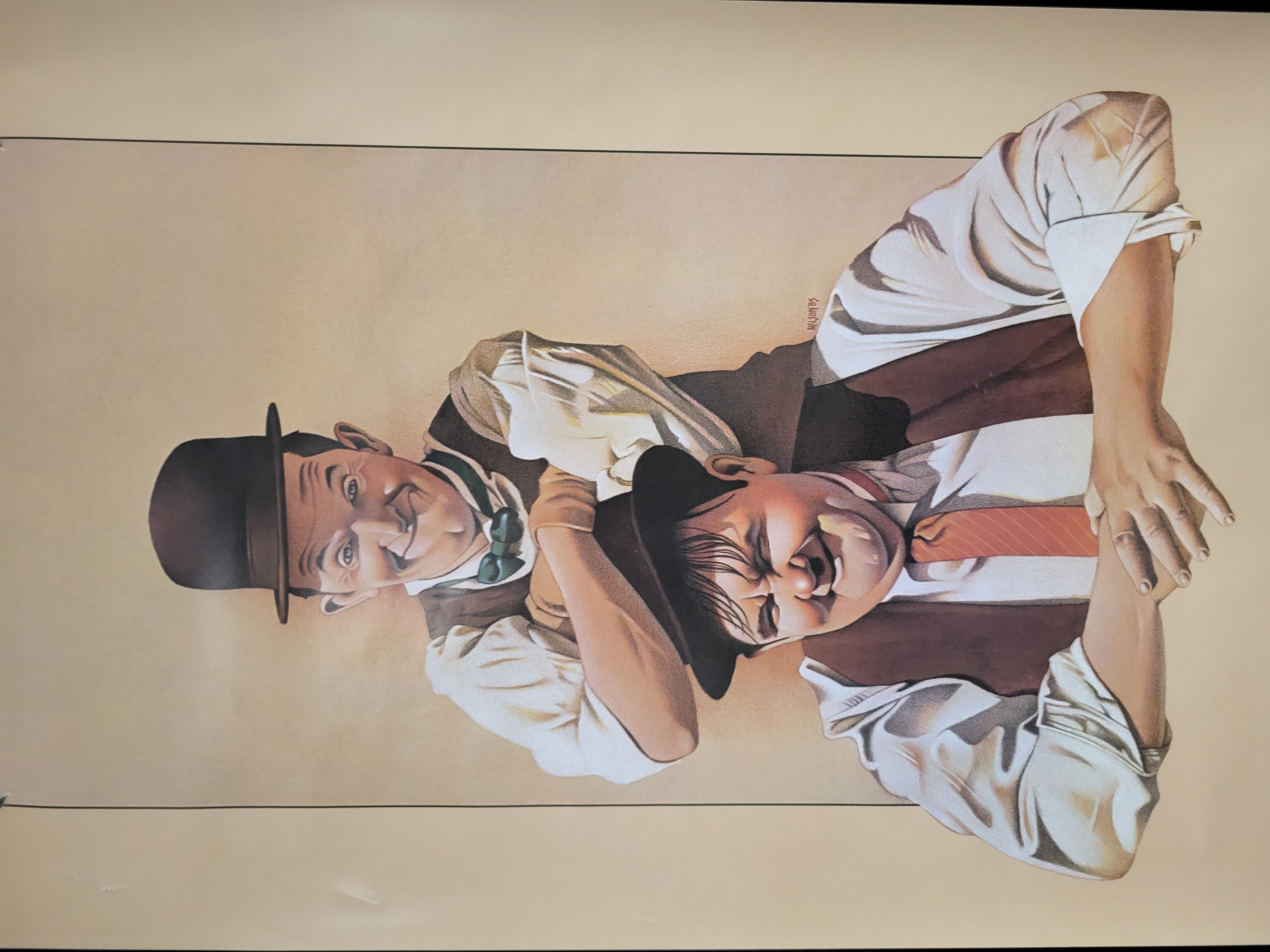 I00453 | 1985 Laurel and Hardy The Nostalgia Merchant Promotional Wall Scroll Poster by Nelson