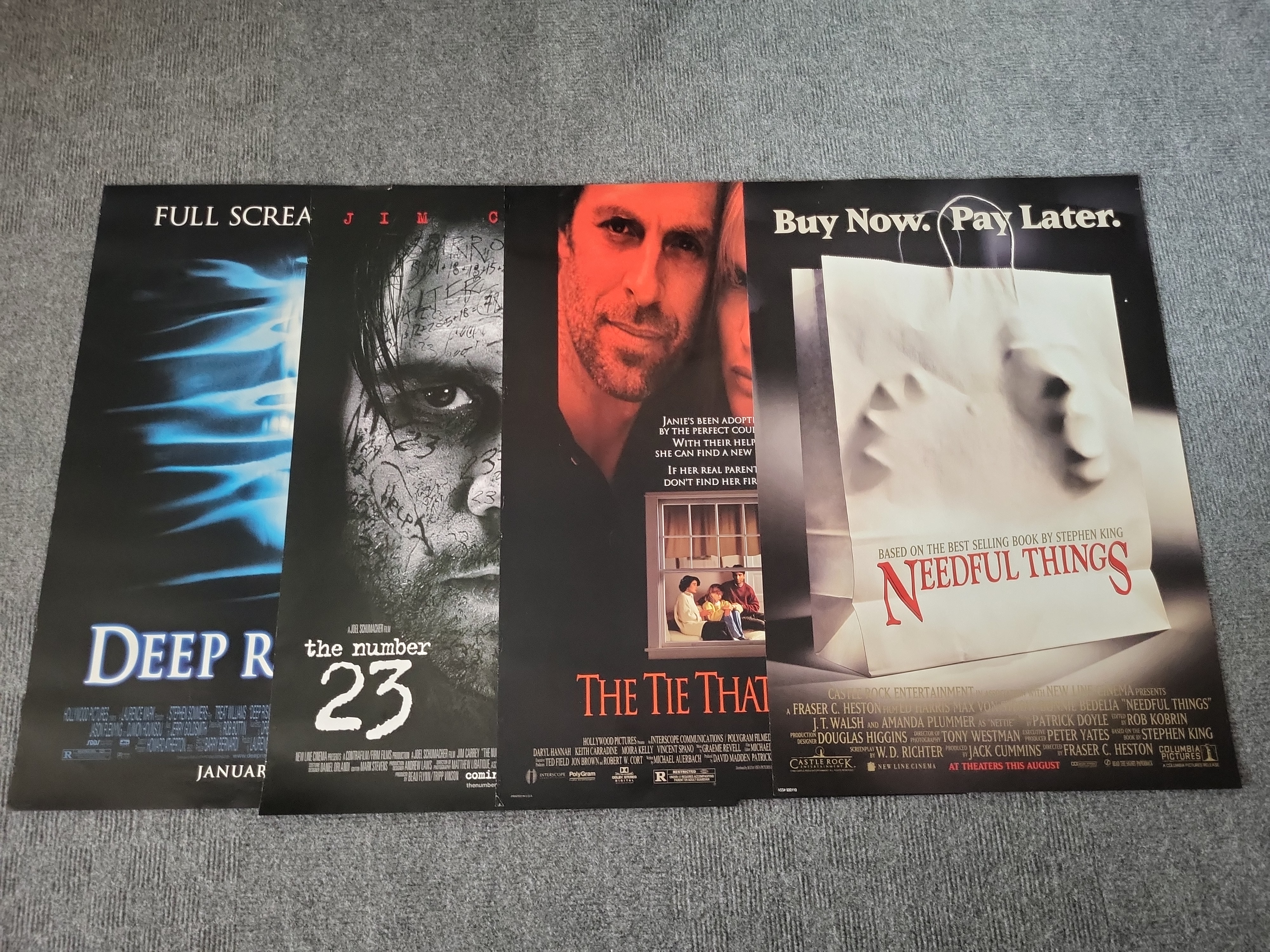 I02852 | Four Original Theatrical Movie Posters Including Needful Things and Deep Rising