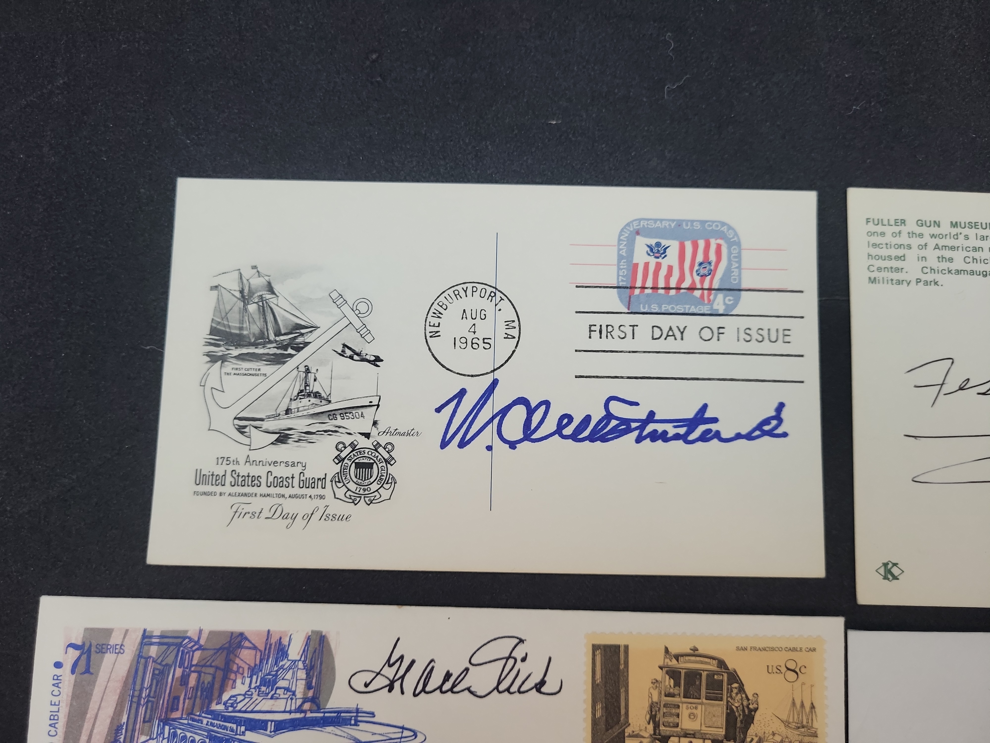 I03360 | A Collection of Eight Autographed First Day Covers and Vintage Postcards with JSA Certification
