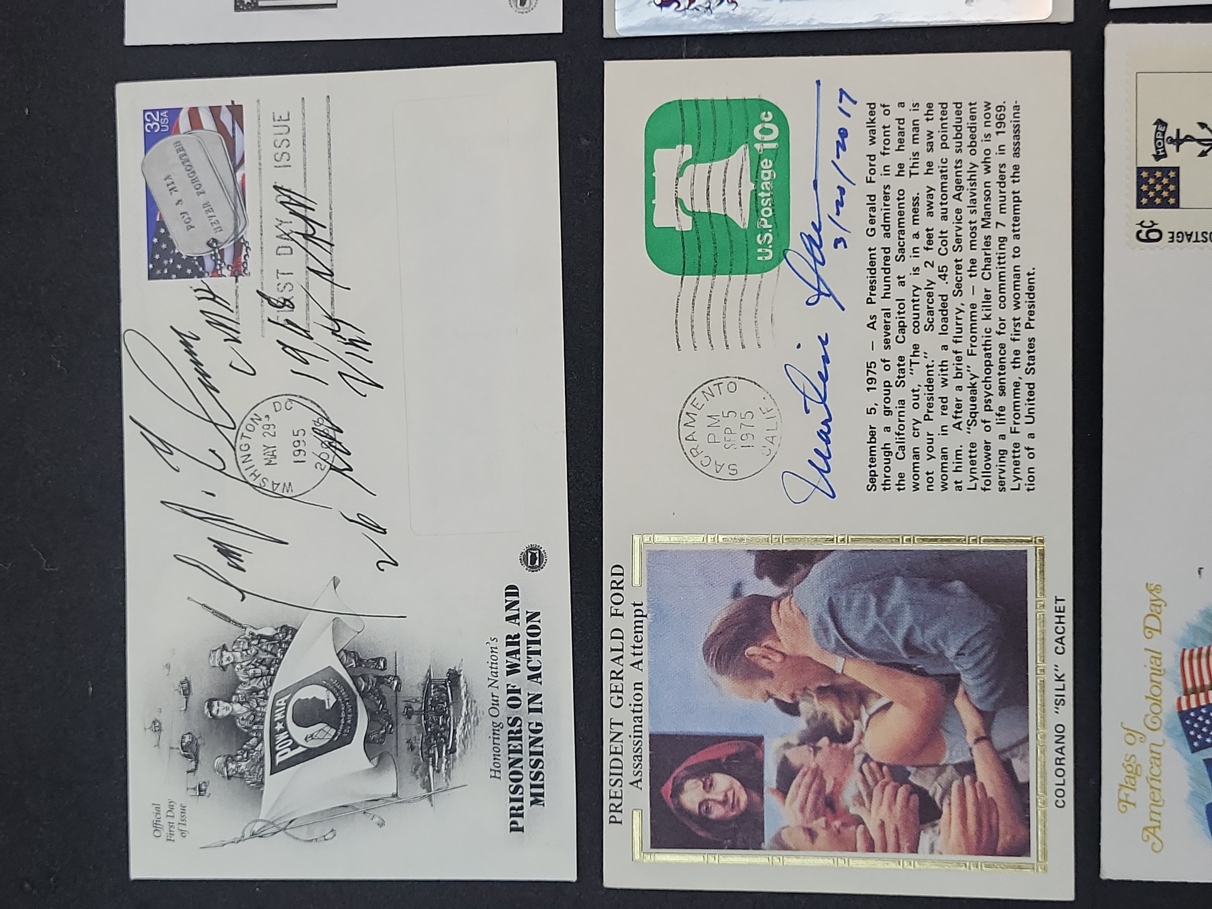 I03362 | Collection of (7) Autographed Envelopes, First Day Covers, and Postcards - Including Korean War Aces, John McCain, Tony Shalhoub, a
