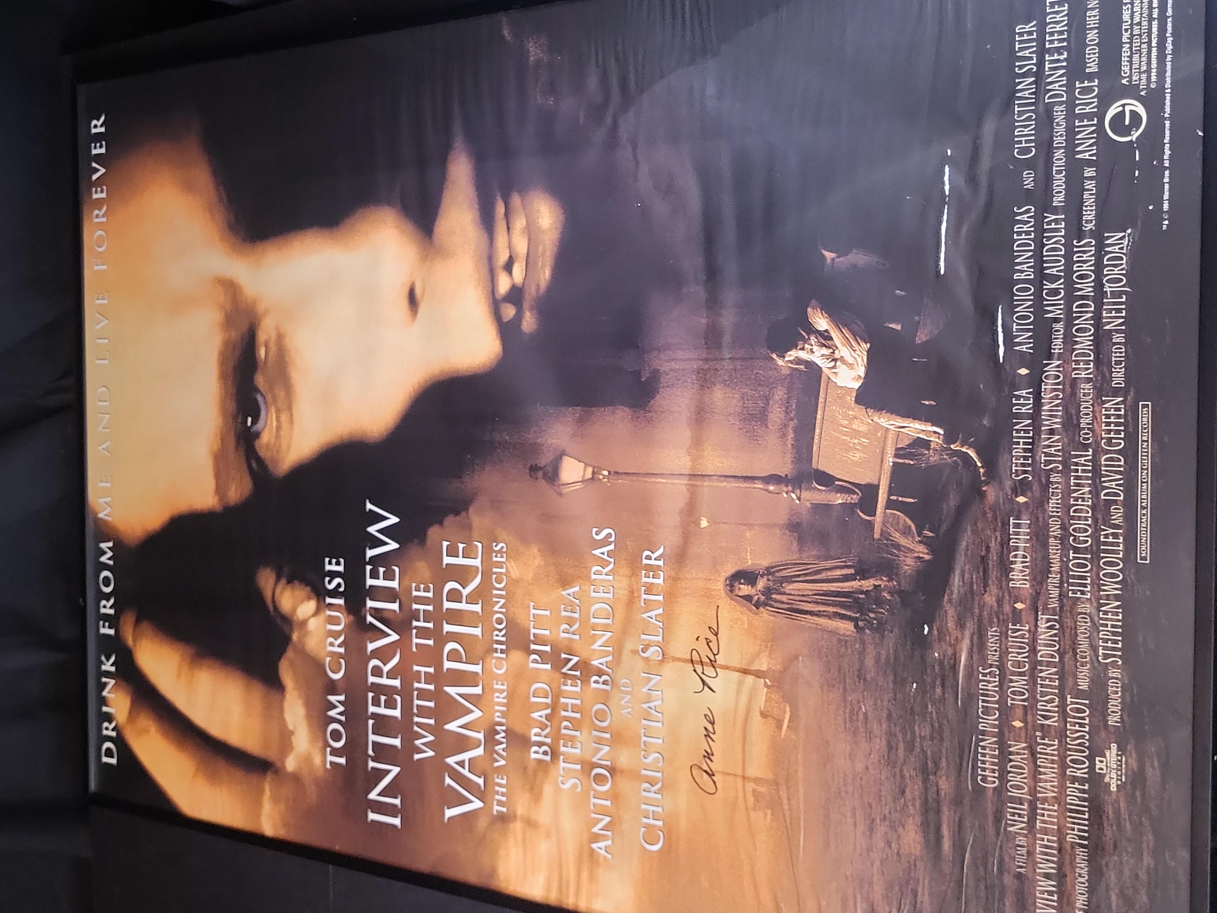 I03667 | Anne Rice Signed Interview with the Vampire 1994 Movie Poster