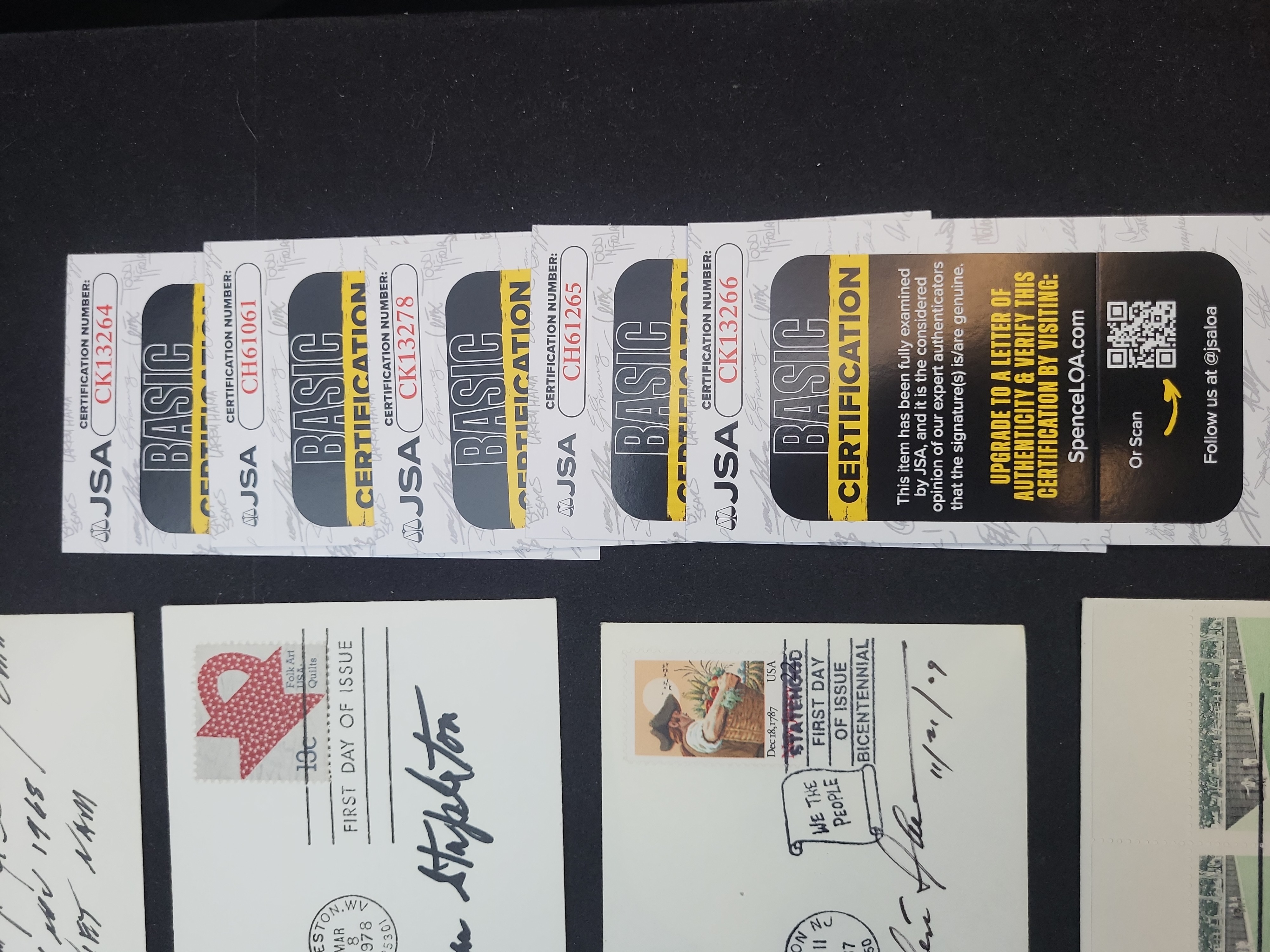 I03361 | Group of (8) Autographed US First Day Covers and Philatelic Envelopes with JSA Authentication