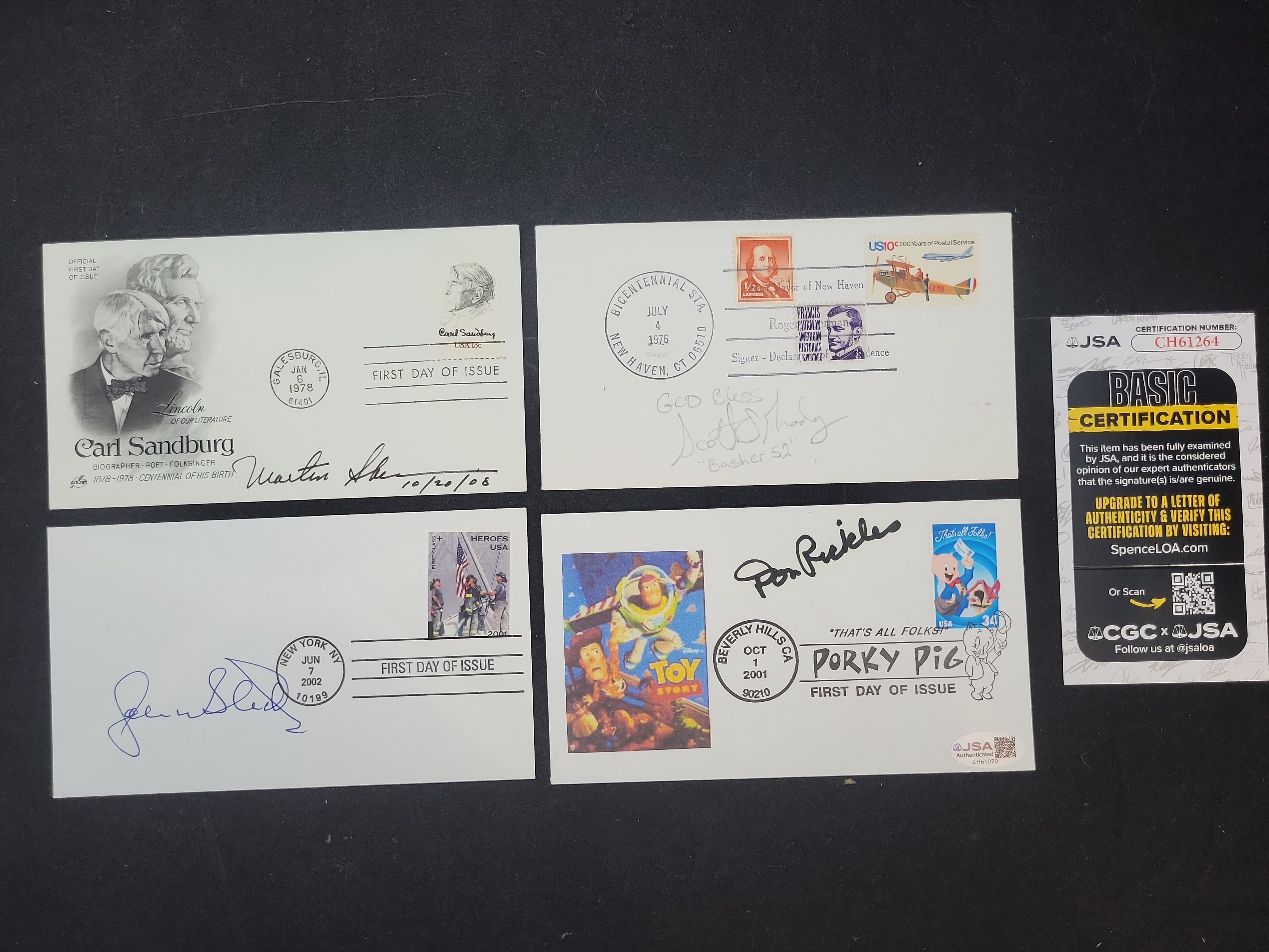I03363 | A Collection of Four Autographed Commemorative Envelopes and First Day Covers featuring Don Rickles and Martin Sheen