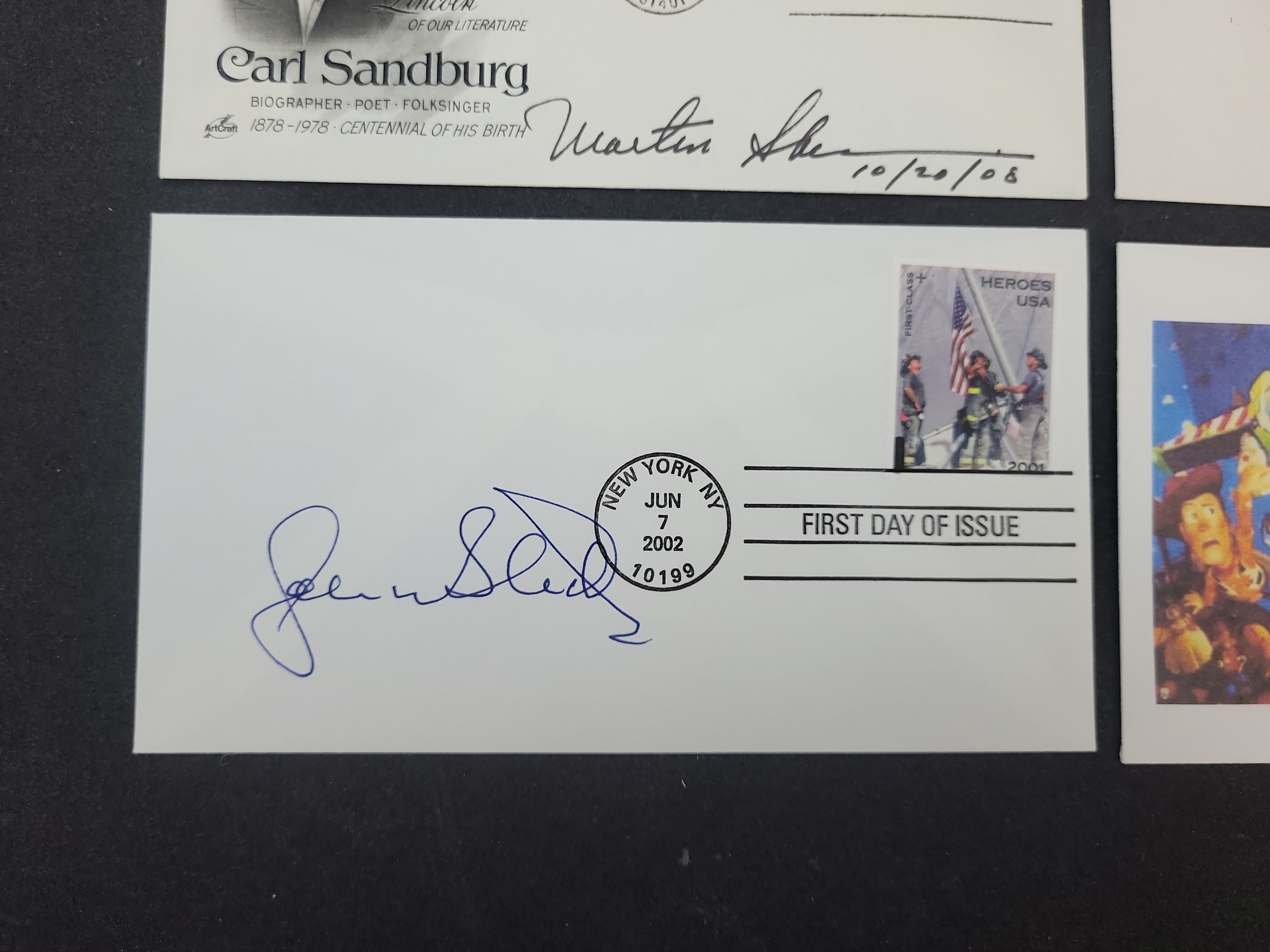 I03363 | A Collection of Four Autographed Commemorative Envelopes and First Day Covers featuring Don Rickles and Martin Sheen