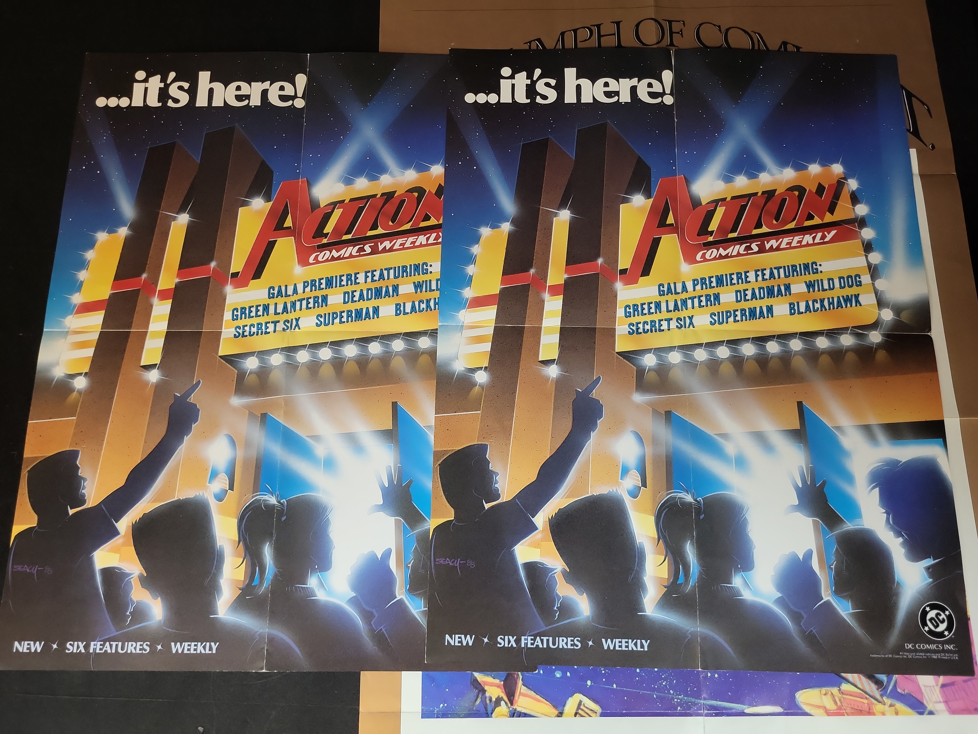I03907 | A Collection of Six Vintage DC Comics Promotional Posters 1983-1988