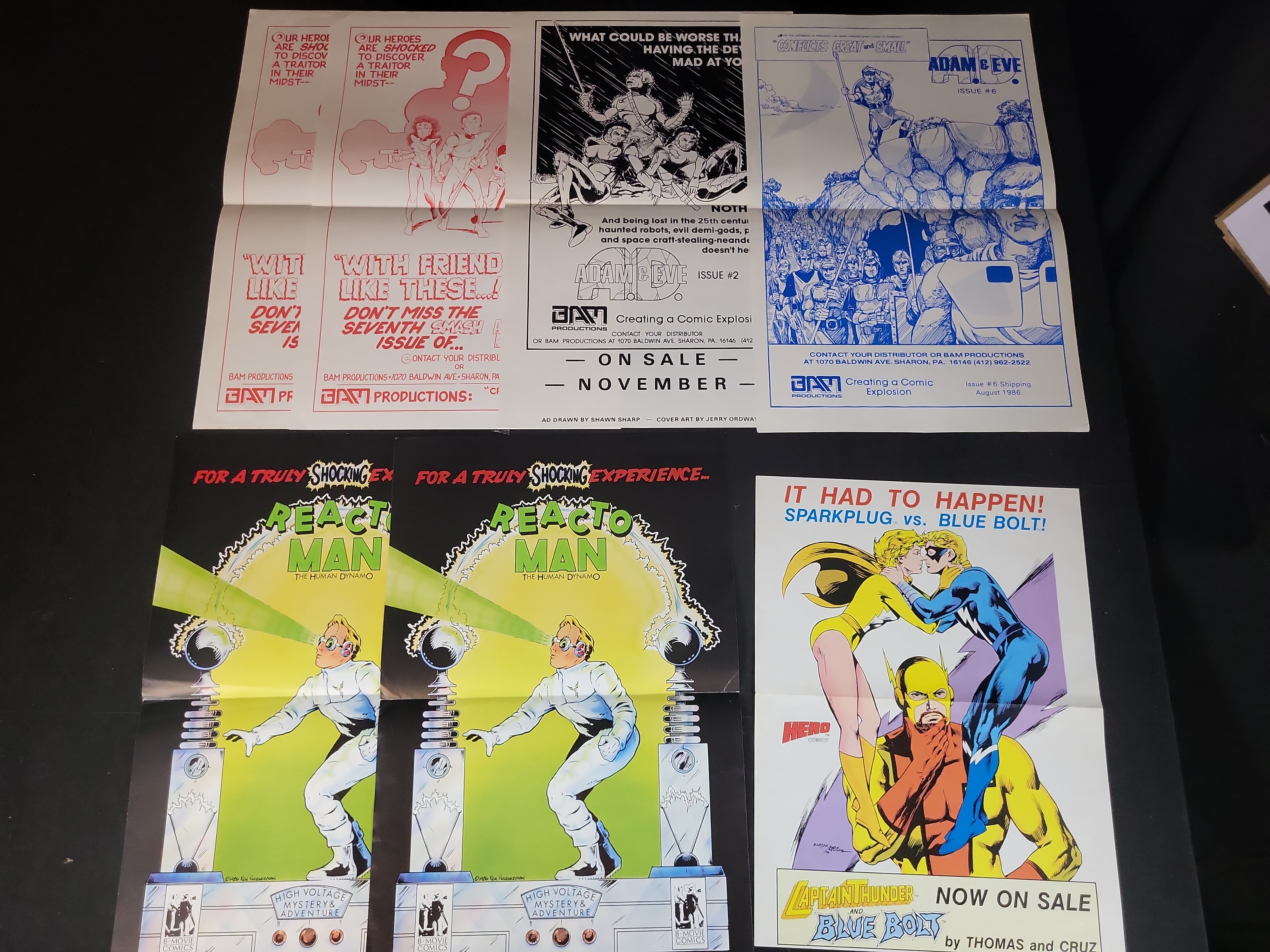 I03900 | A Lot of Six Independent Comic Book Promotional Posters and Flyers, 1986