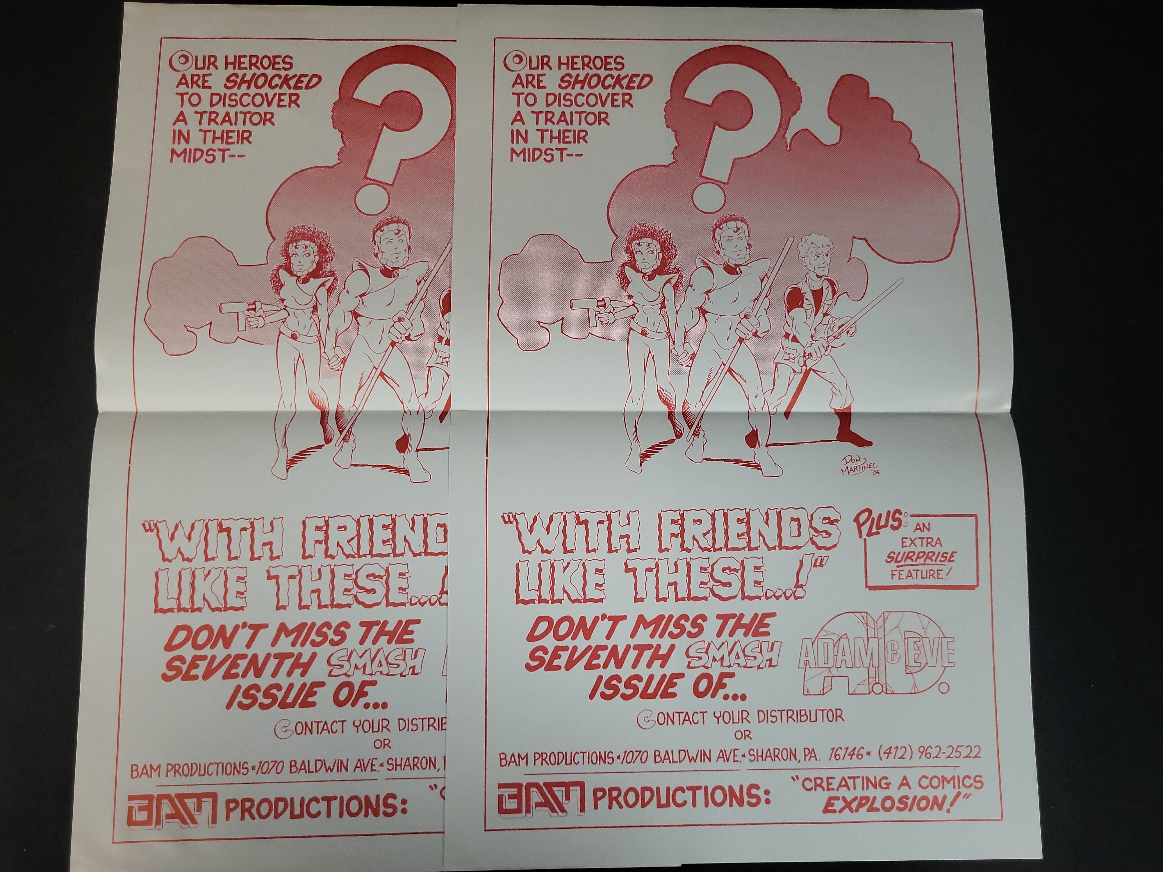 I03900 | A Lot of Six Independent Comic Book Promotional Posters and Flyers, 1986