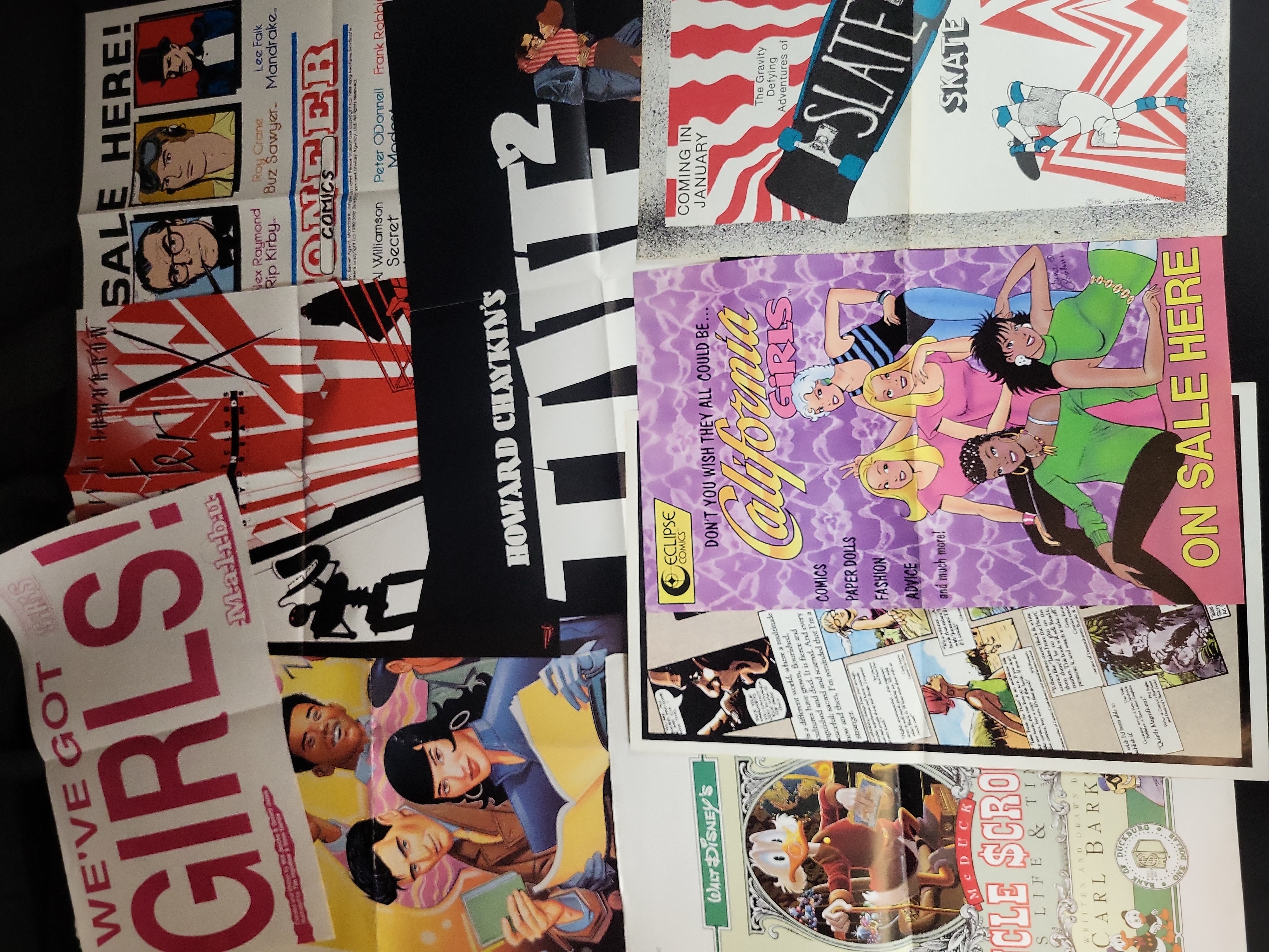 I03906 | A Collection of 9 Vintage Comic Book Promotional and Retail Display Posters 1986-1988