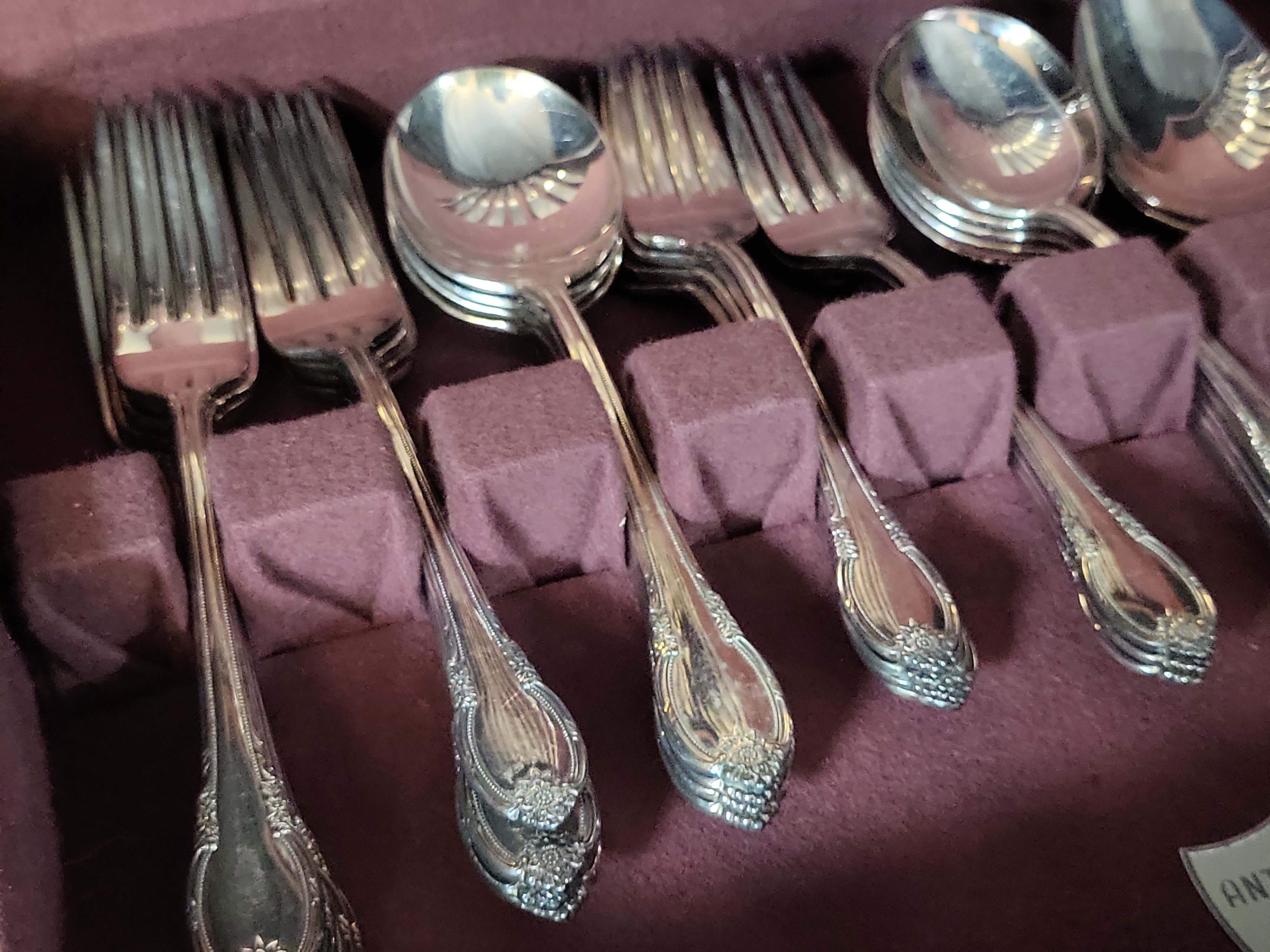I03122 | Oneida Community Plate Silver-Plated Flatware Set in Evening Star Pattern