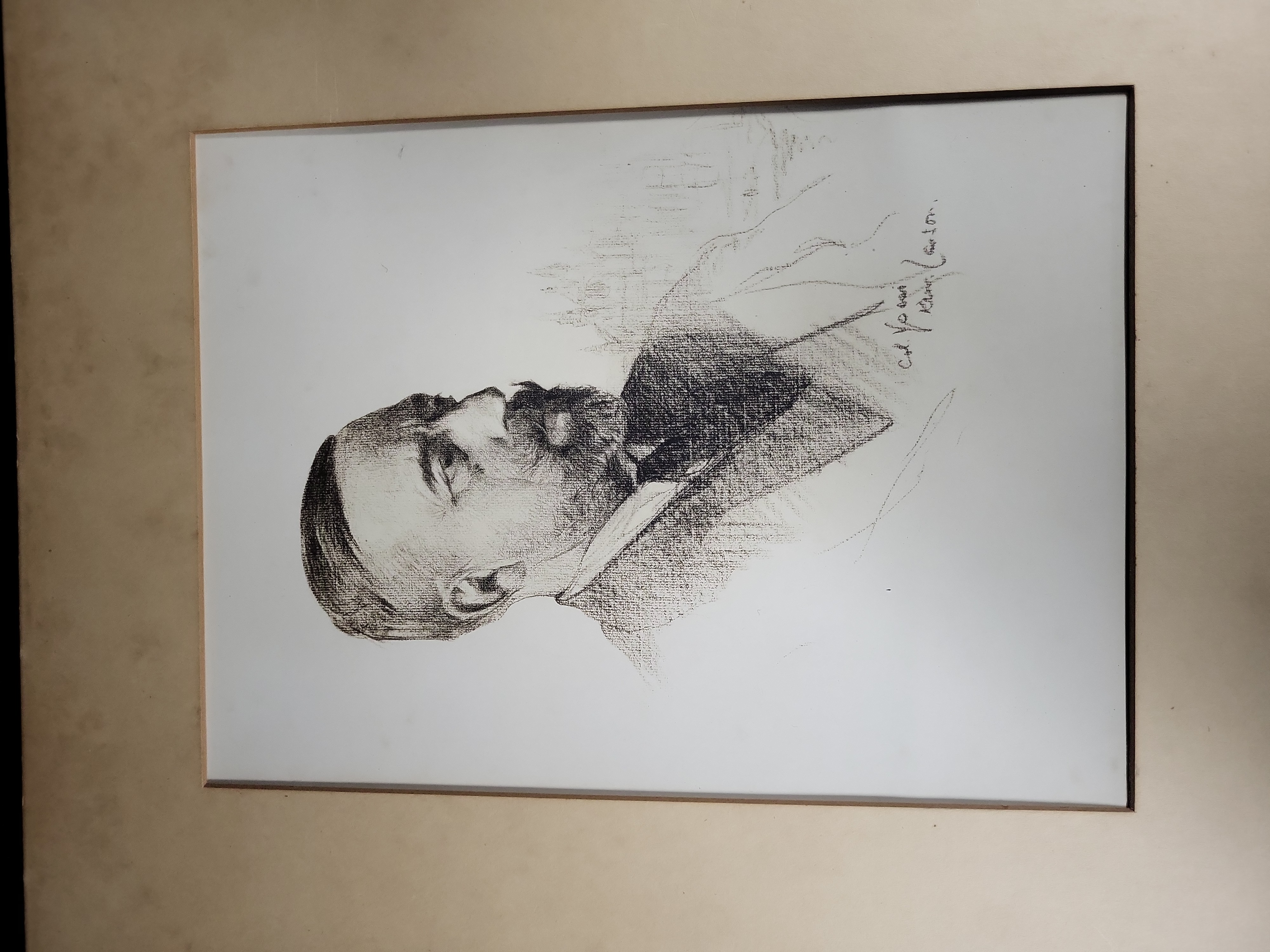 I03562 | James Kerr-Lawson (Canadian, 1864-1939), Profile Portrait of a Bearded Man, Charcoal Drawing