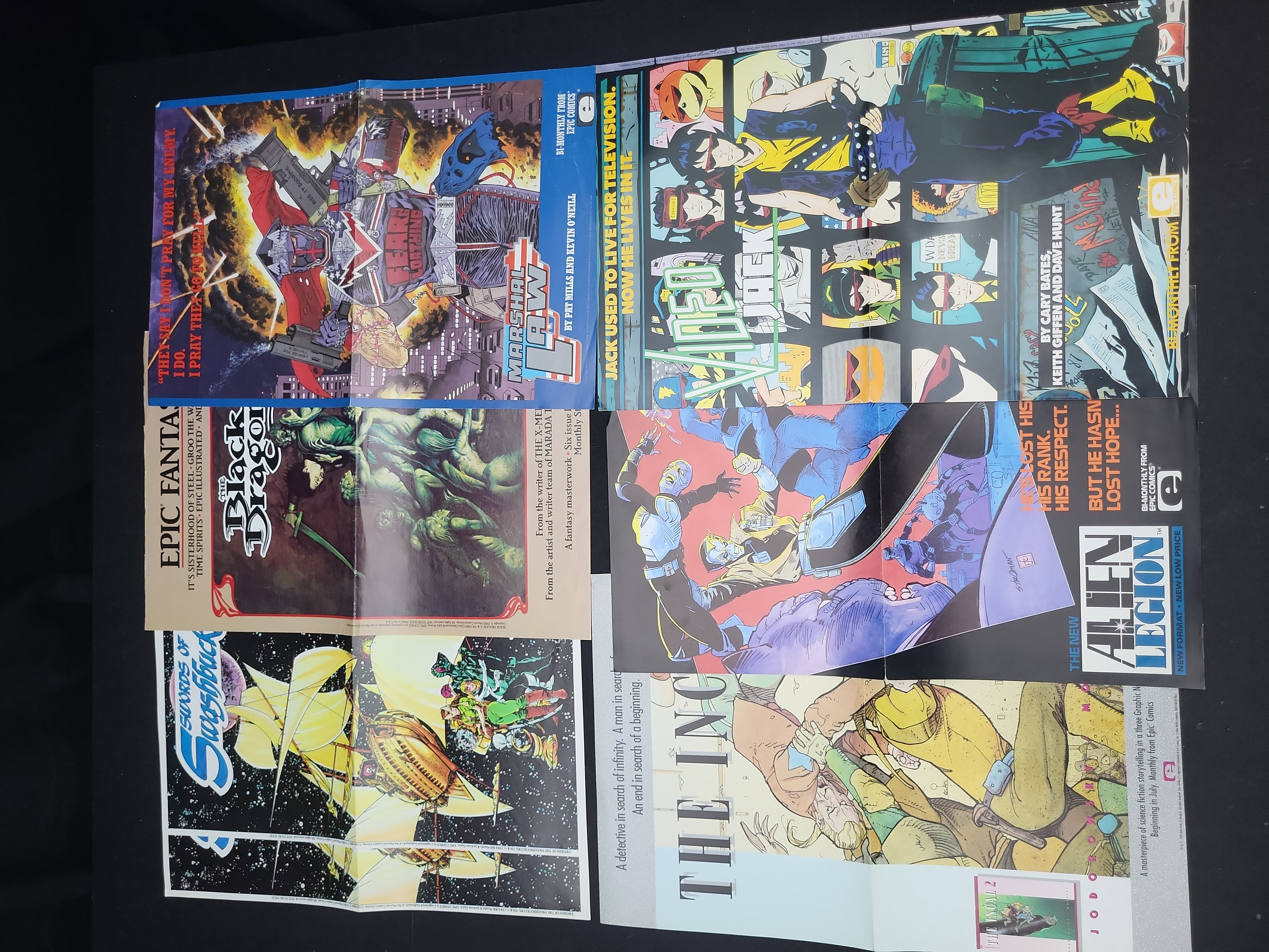 I03896 | A Collection of Vintage Epic Comics Promotional Posters 1984-1988