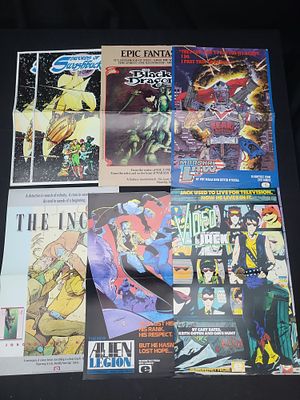 I03896 | A Collection of Vintage Epic Comics Promotional Posters 1984-1988. BID PER WHAT YOU SEE 
