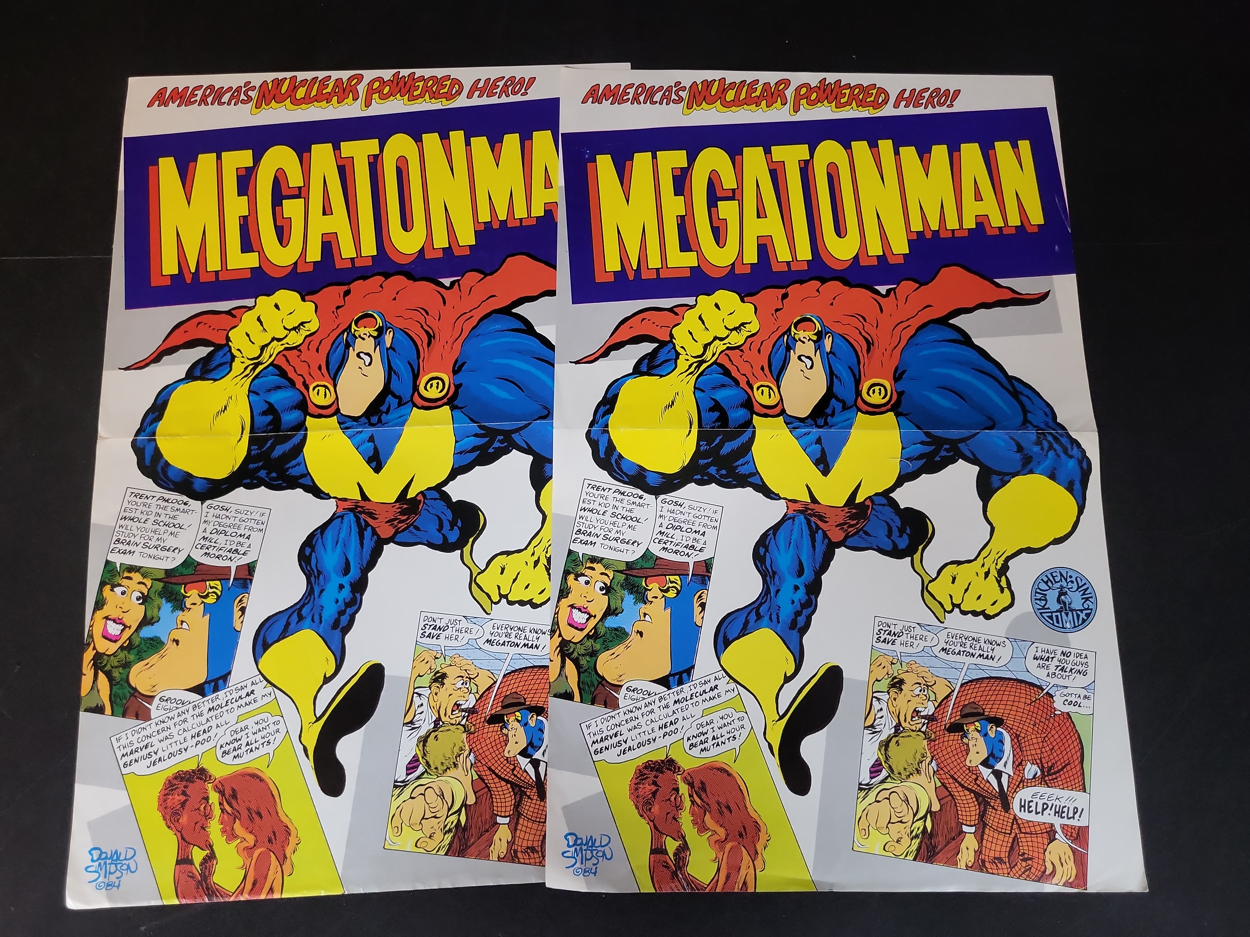 I03899 | Five Megaton Man and Continuity Comics Promotional Posters and Centerfolds