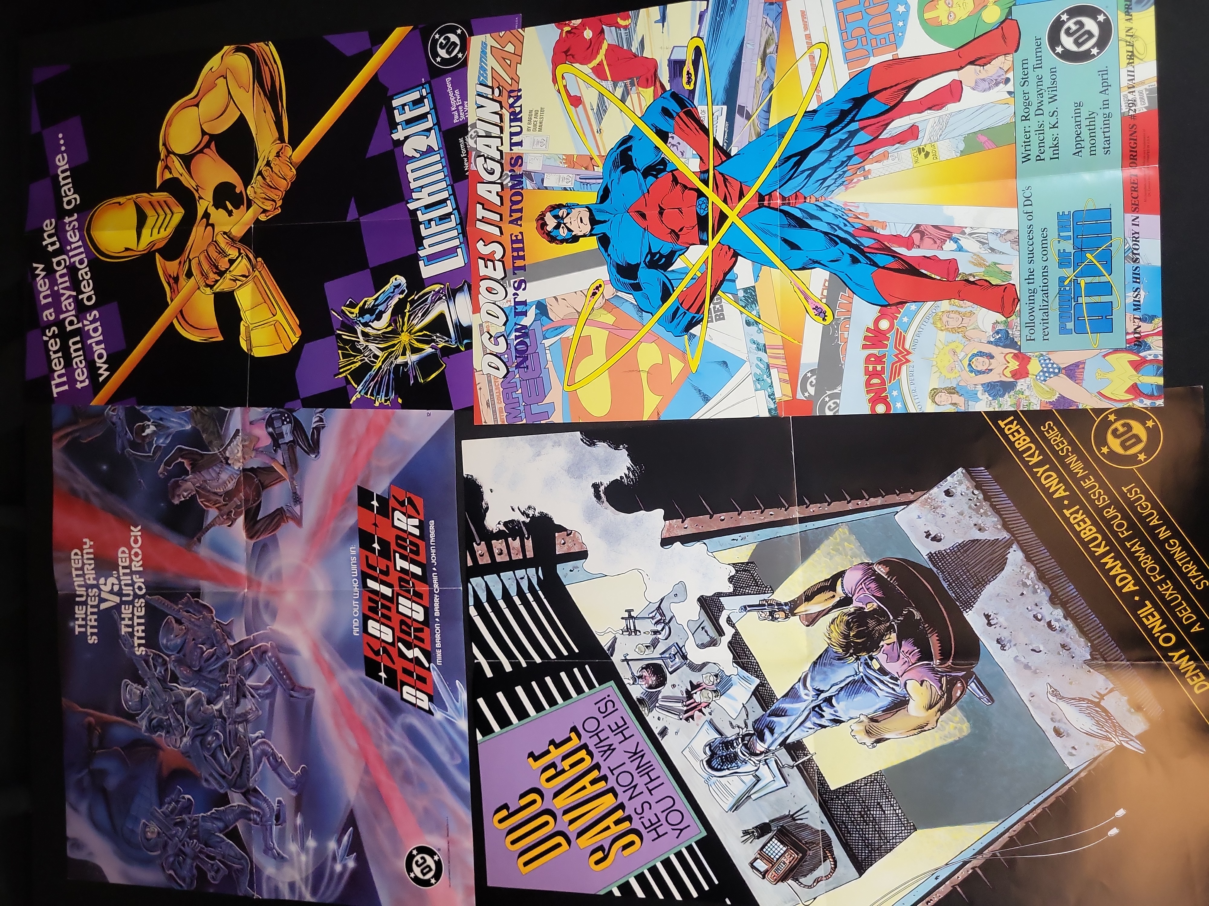 I03908 | A Collection of Four DC Comics Promotional Posters Circa 1987