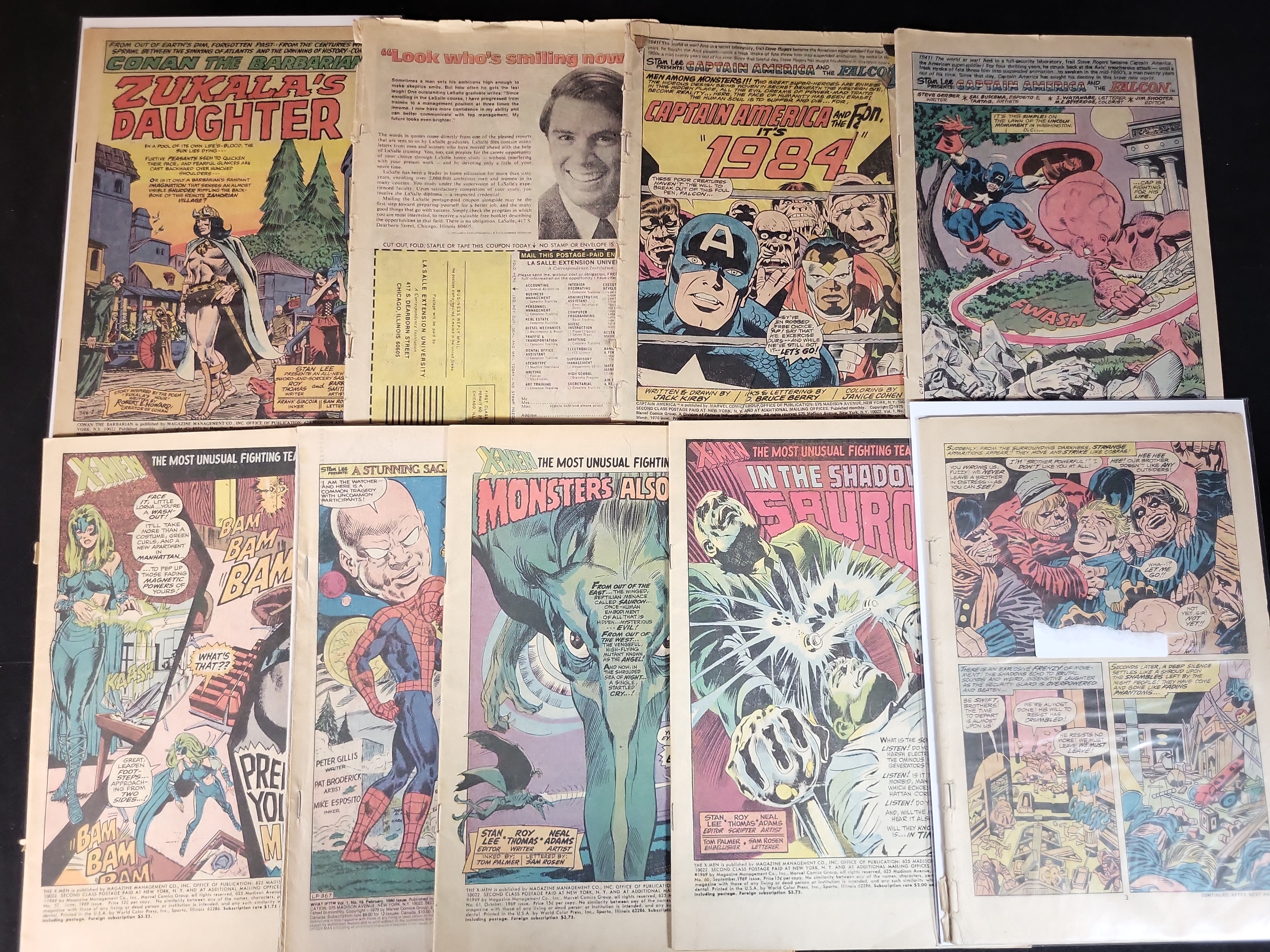 I03737 | A Group of Vintage Marvel Comic Book Splash Pages and Interior Sheets, 1969-1980