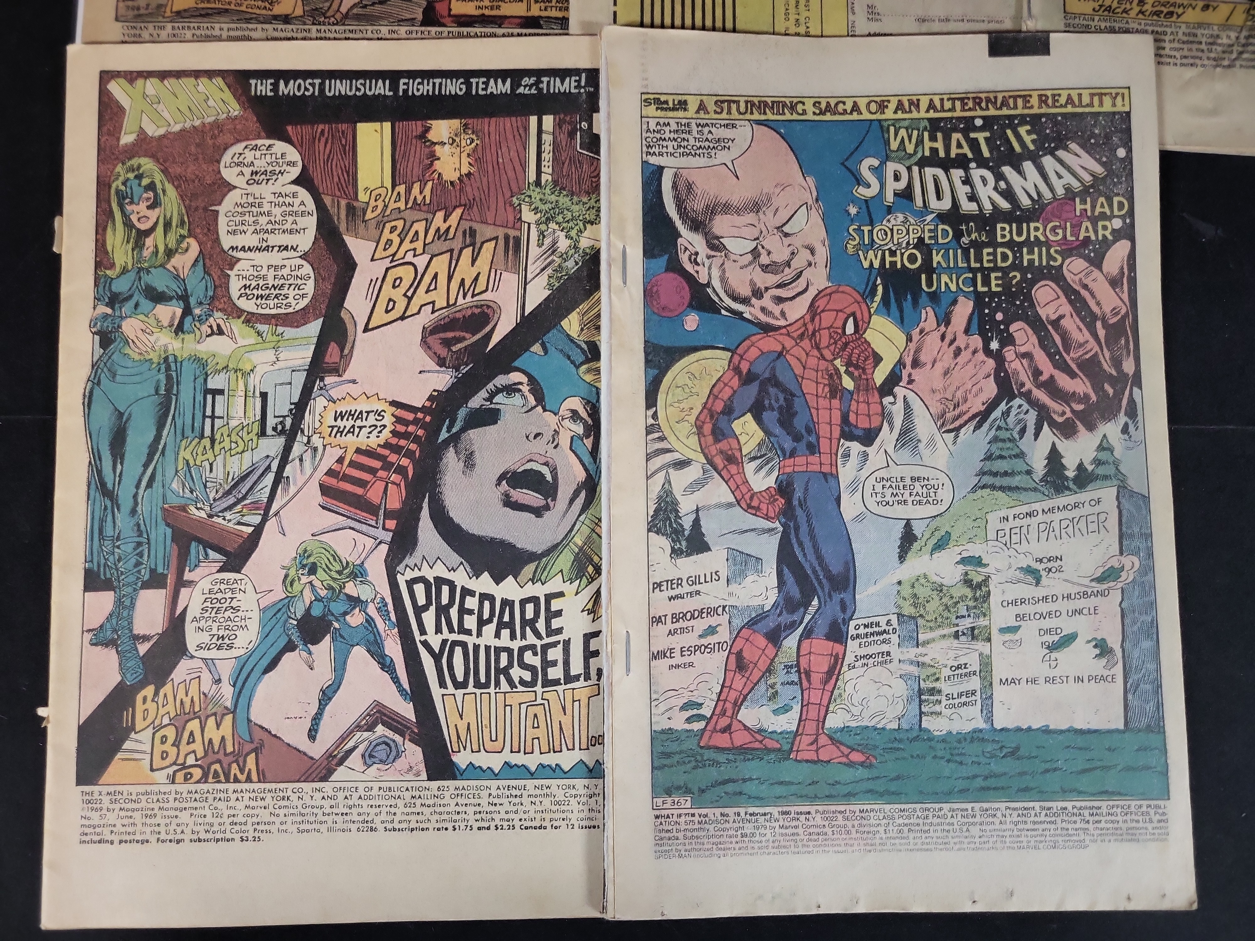 I03737 | A Group of Vintage Marvel Comic Book Splash Pages and Interior Sheets, 1969-1980