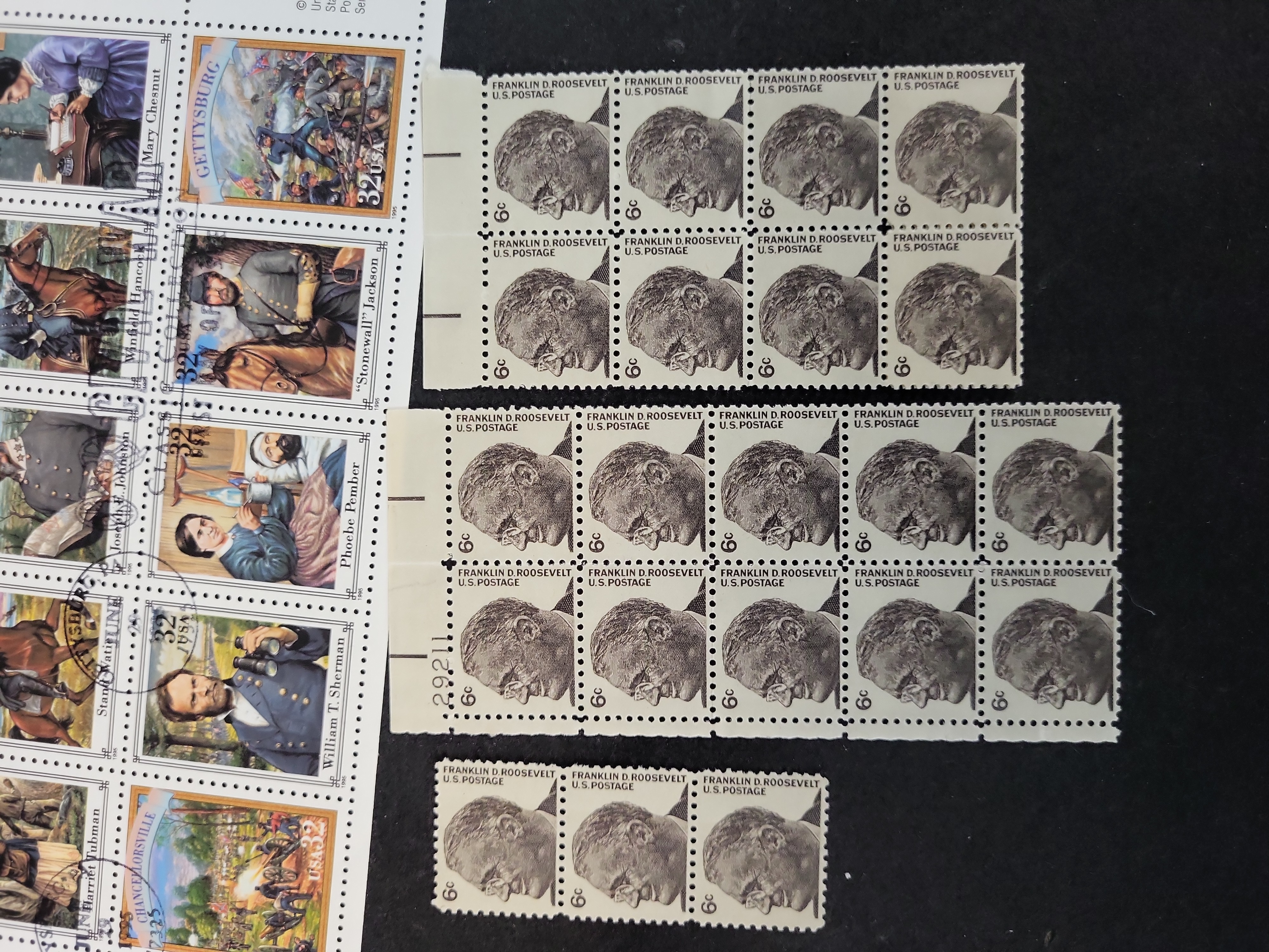 I03668 | US 1963-1995 Civil War and Roosevelt Philatelic Collection, Scott #1181, #2975, #1284