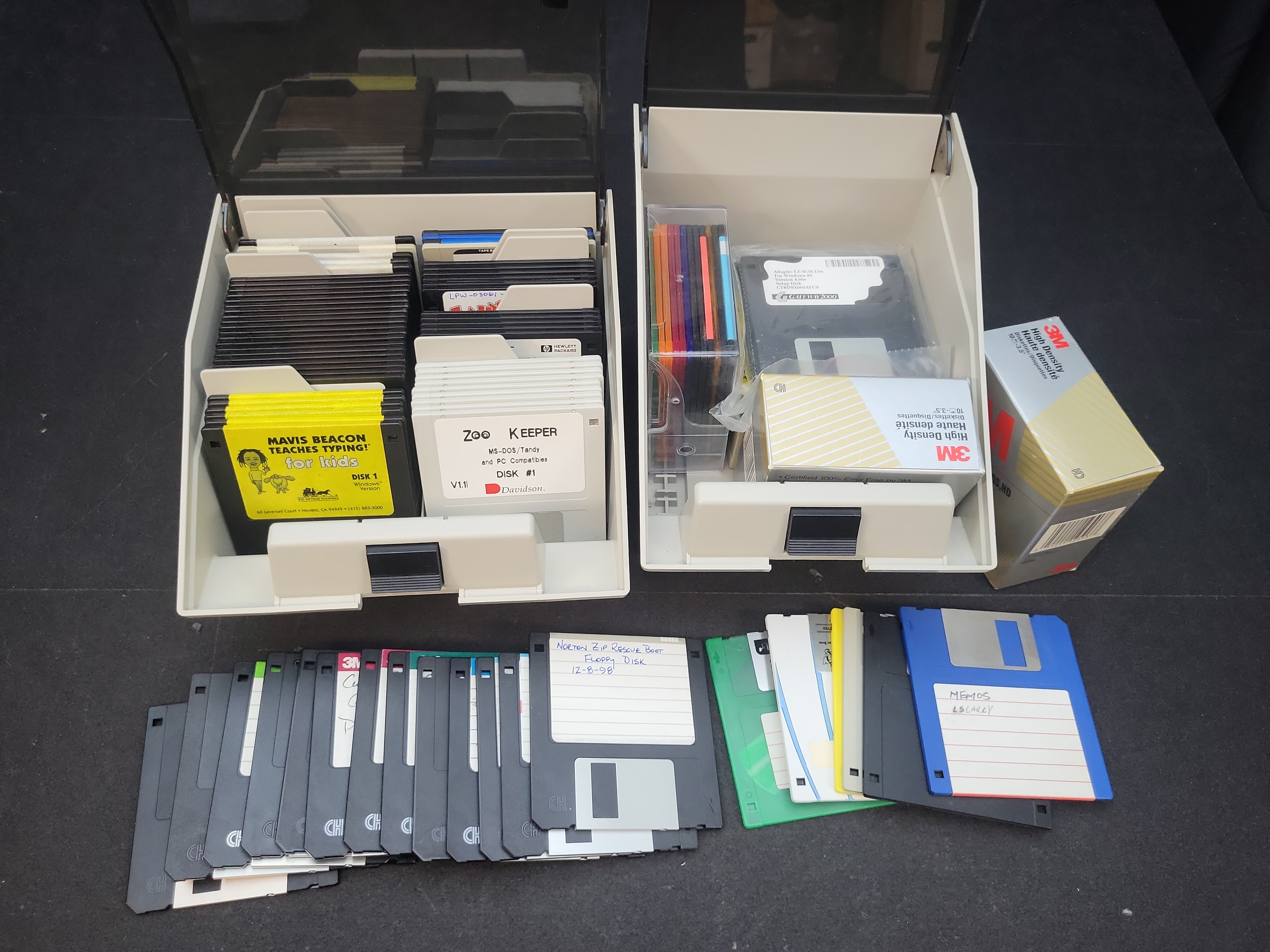 I03865 | An Assortment of Approximately 100+ Vintage 3.5-inch Floppy Diskettes and Storage Cases