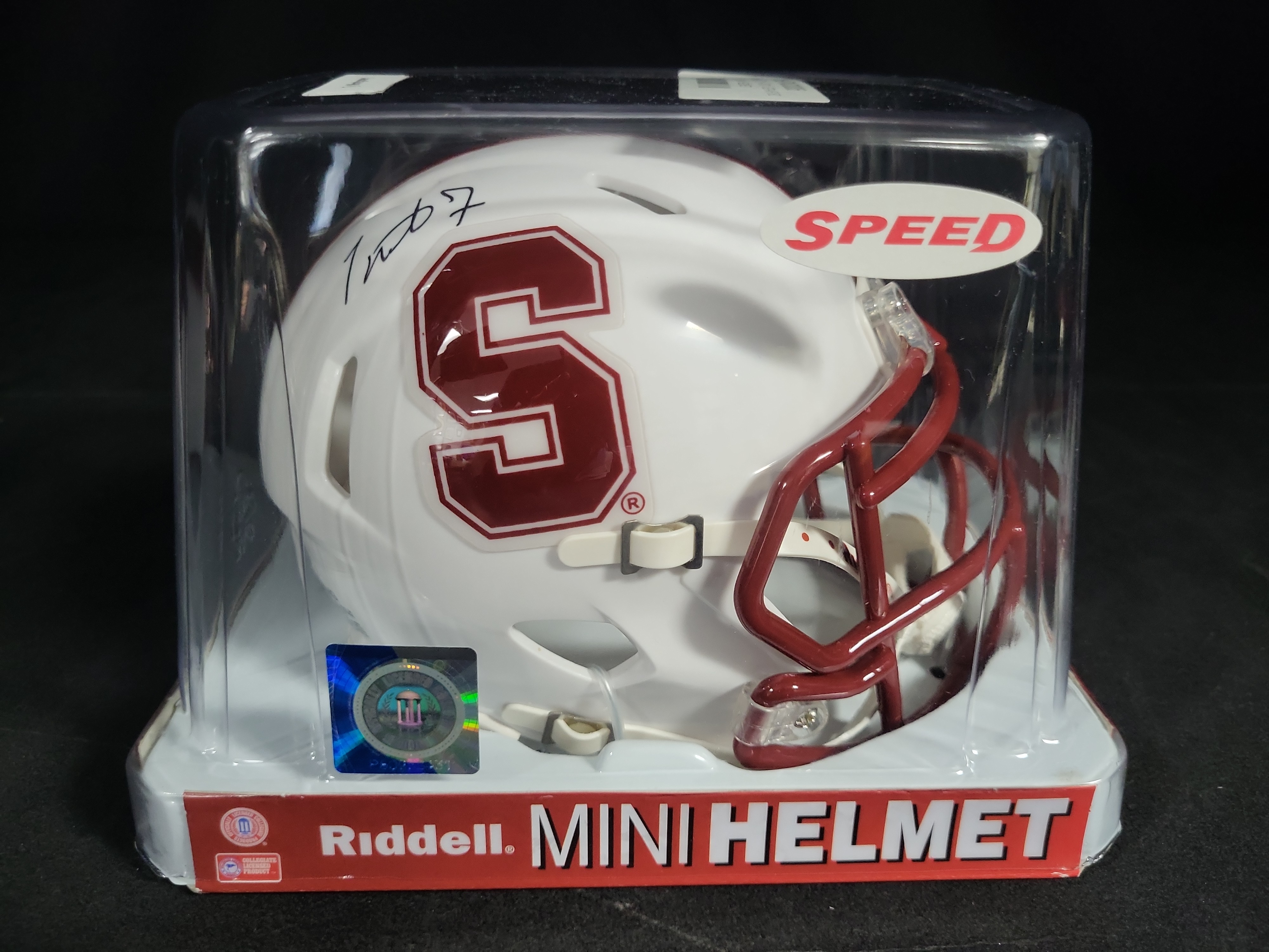 I04364 | Ty Montgomery Signed Stanford Riddell Helmet