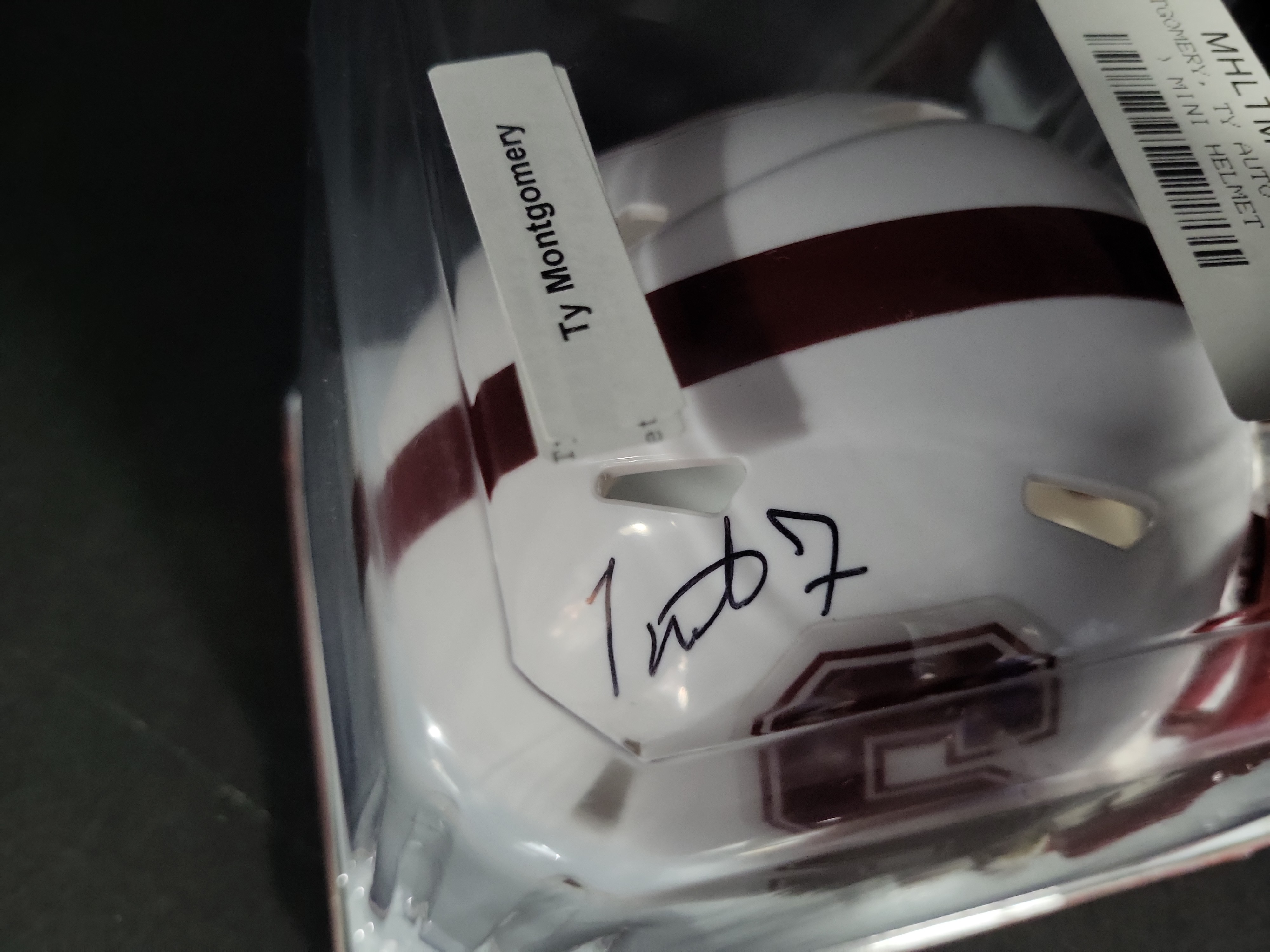 I04364 | Ty Montgomery Signed Stanford Riddell Helmet