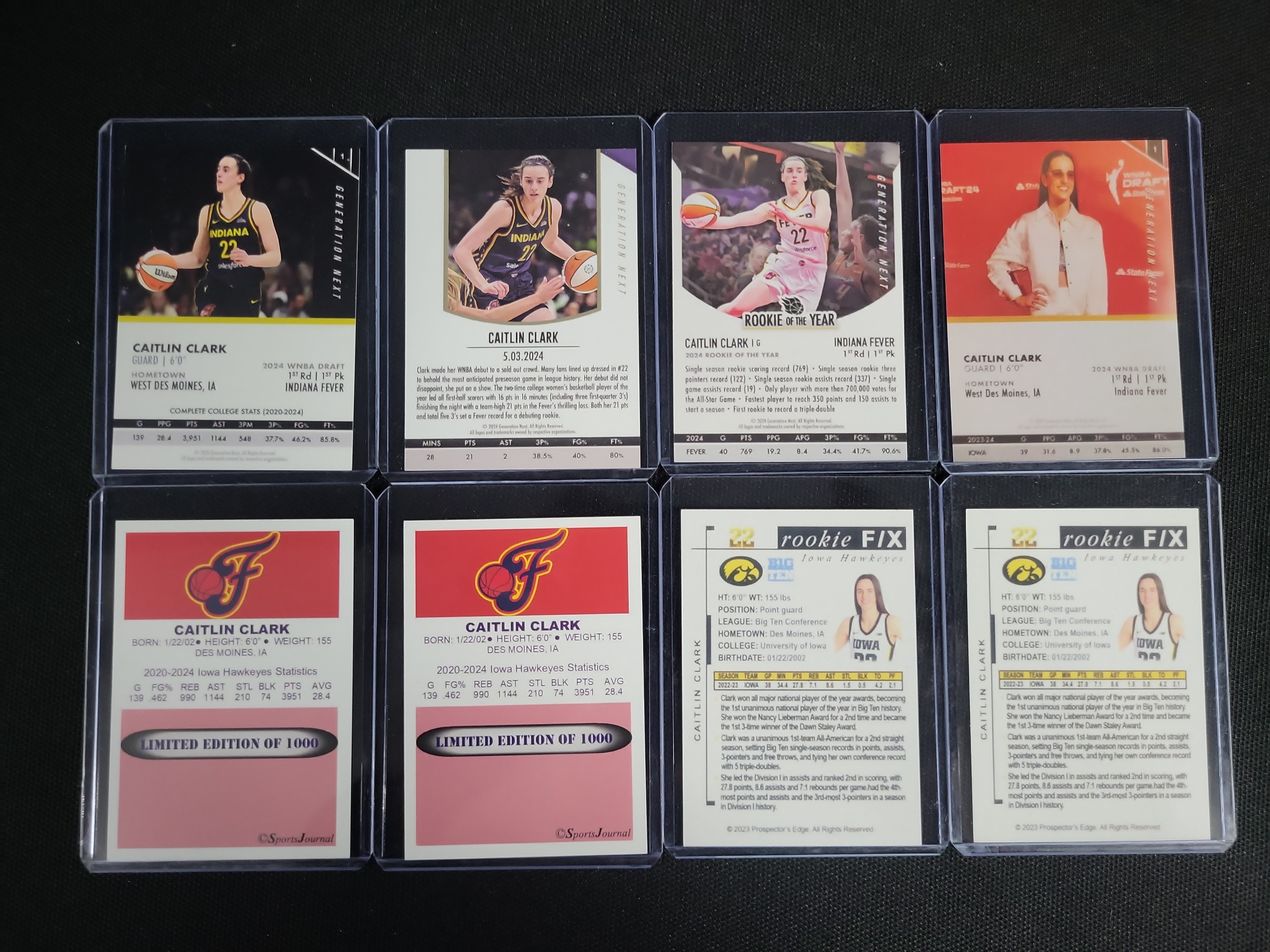 I04848 | Eight Caitlin Clark Rookie Basketball Cards
