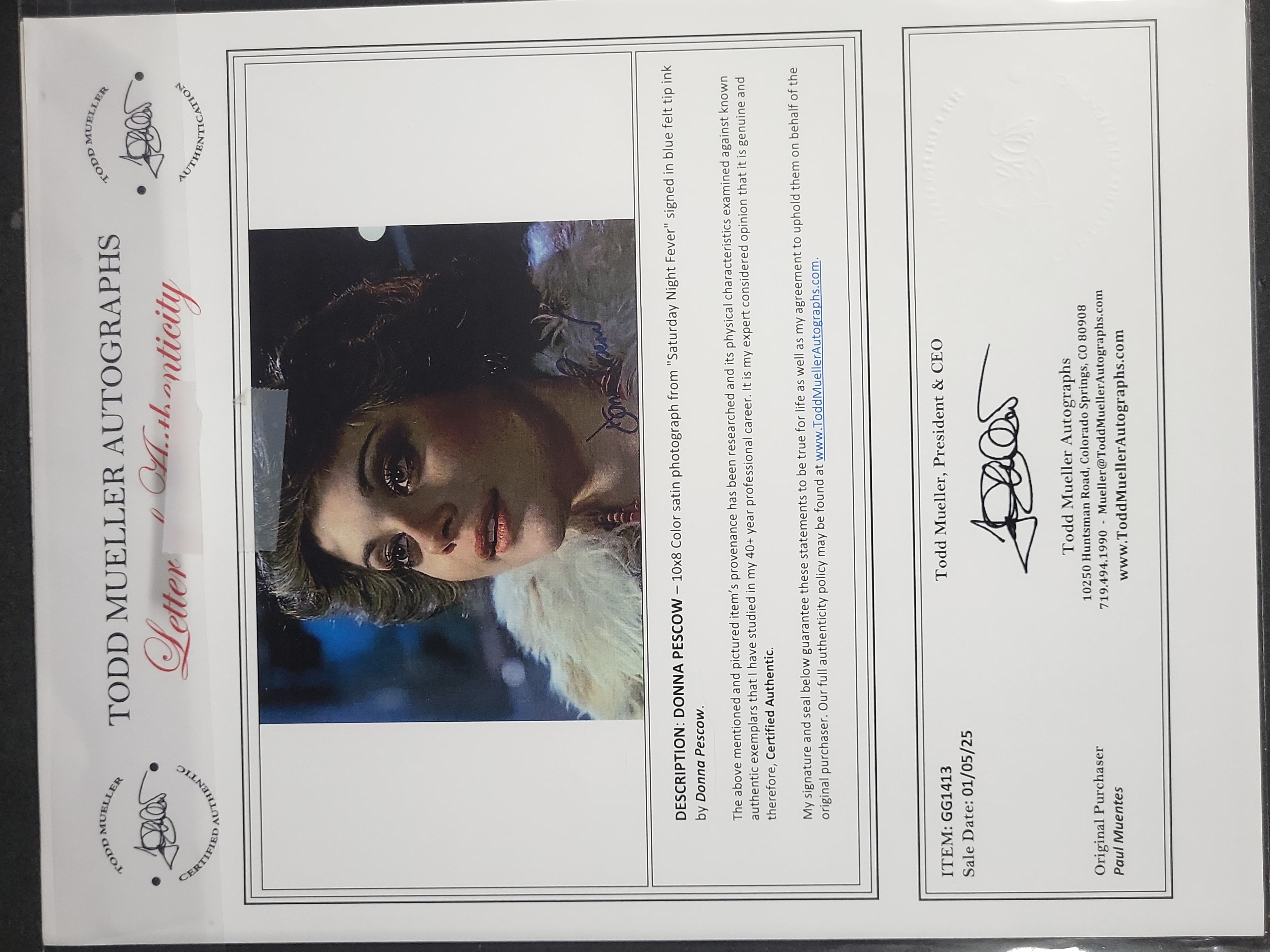 I04414 | Donna Pescow Signed Movie Photograph