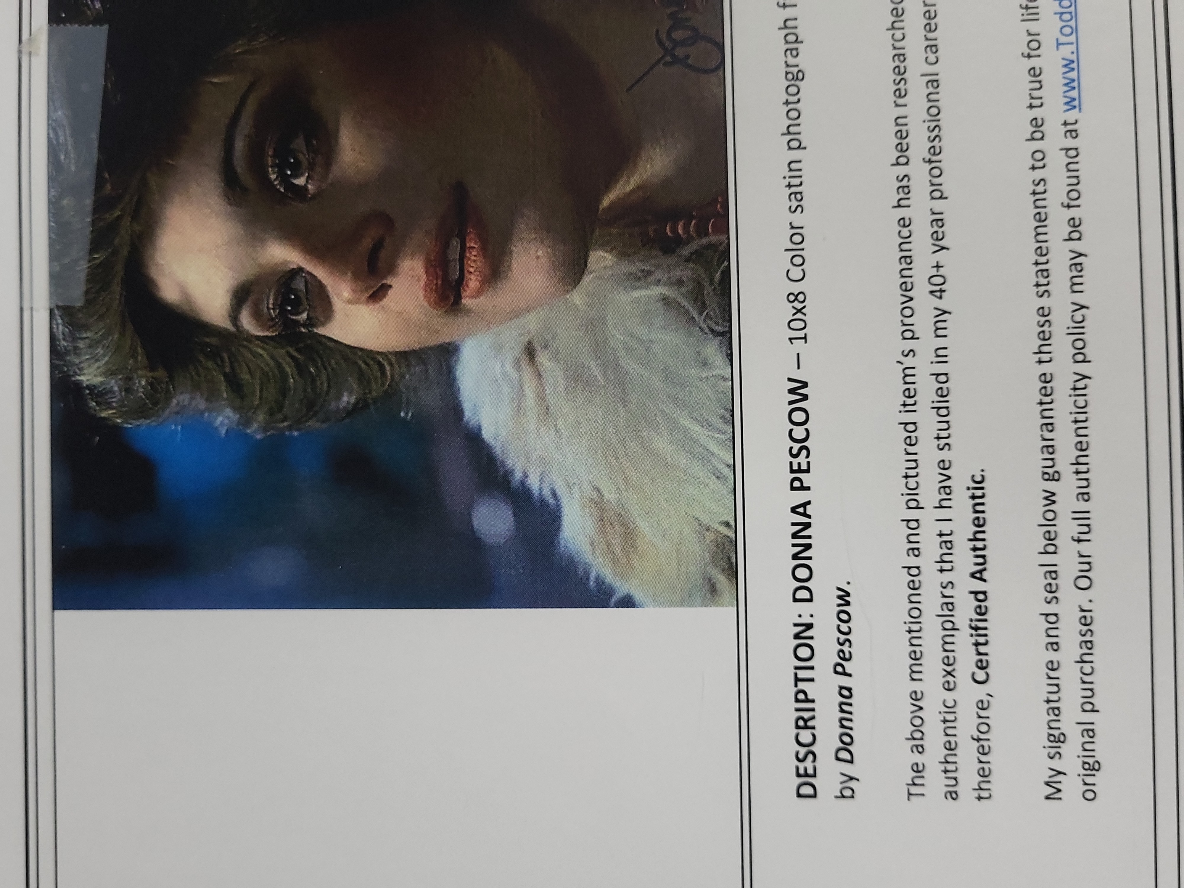 I04414 | Donna Pescow Signed Movie Photograph