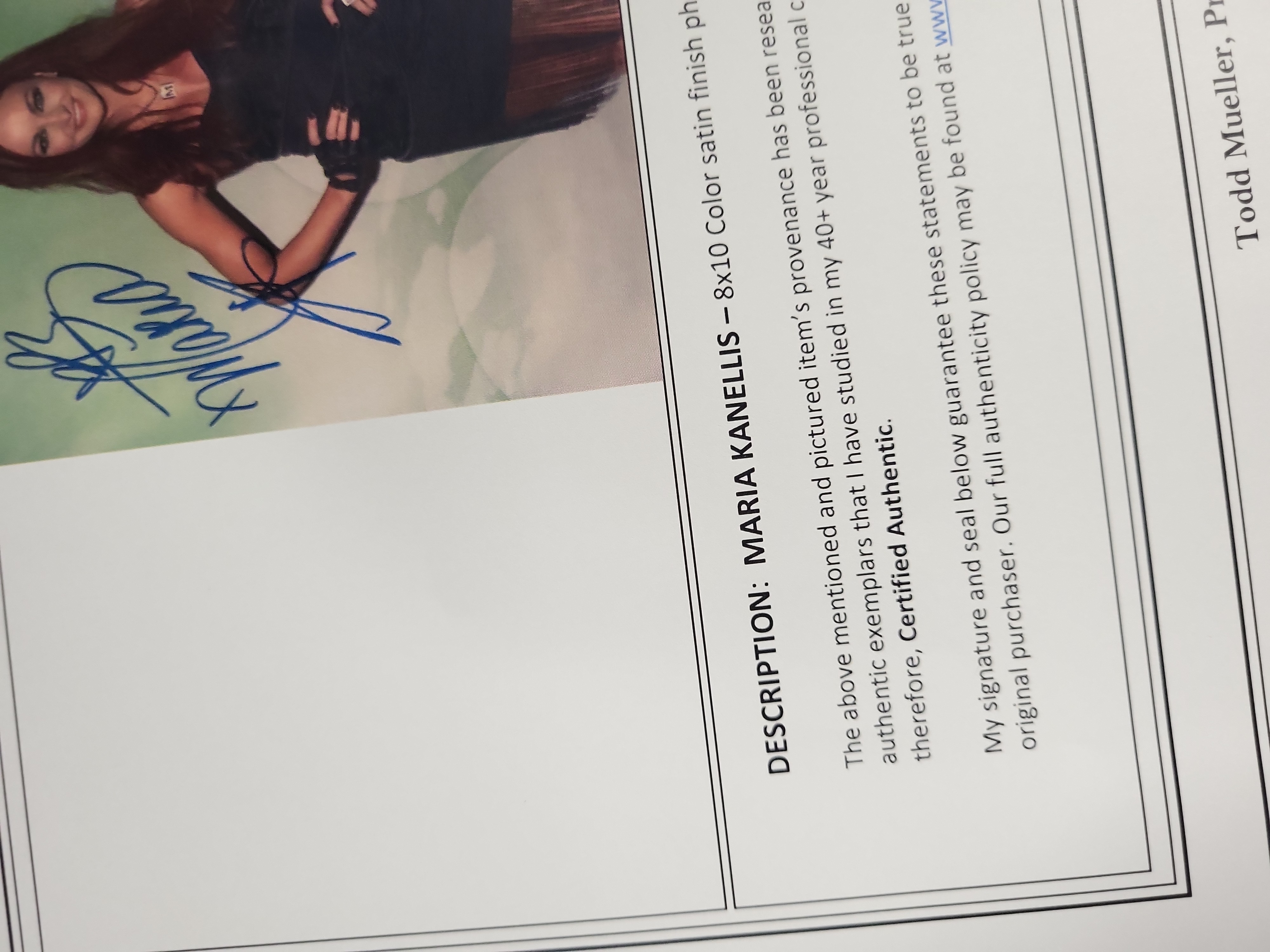 I04397 | Signed Maria Kanellis 8x10 Photograph