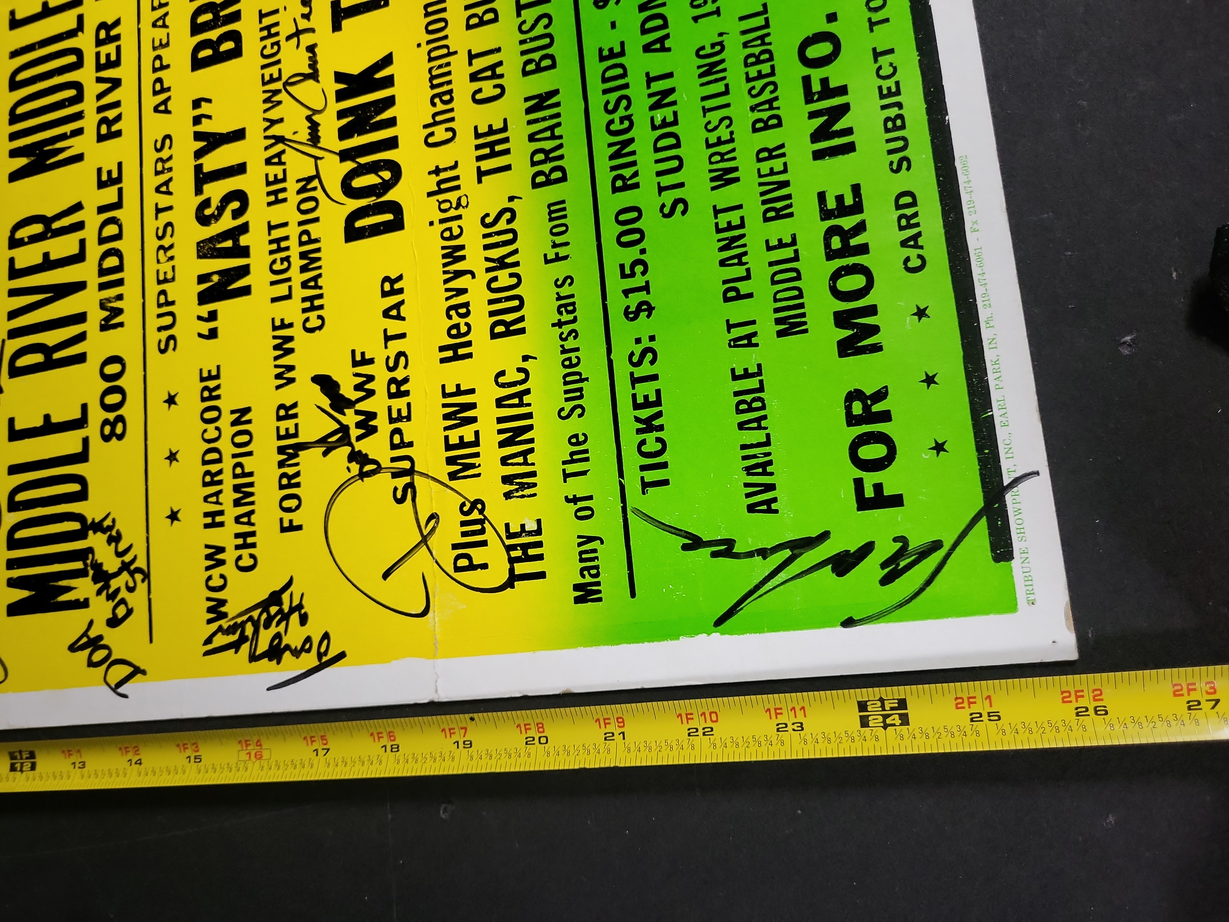 I04358 | Autographed MEWF Wrestling Broadside Poster
