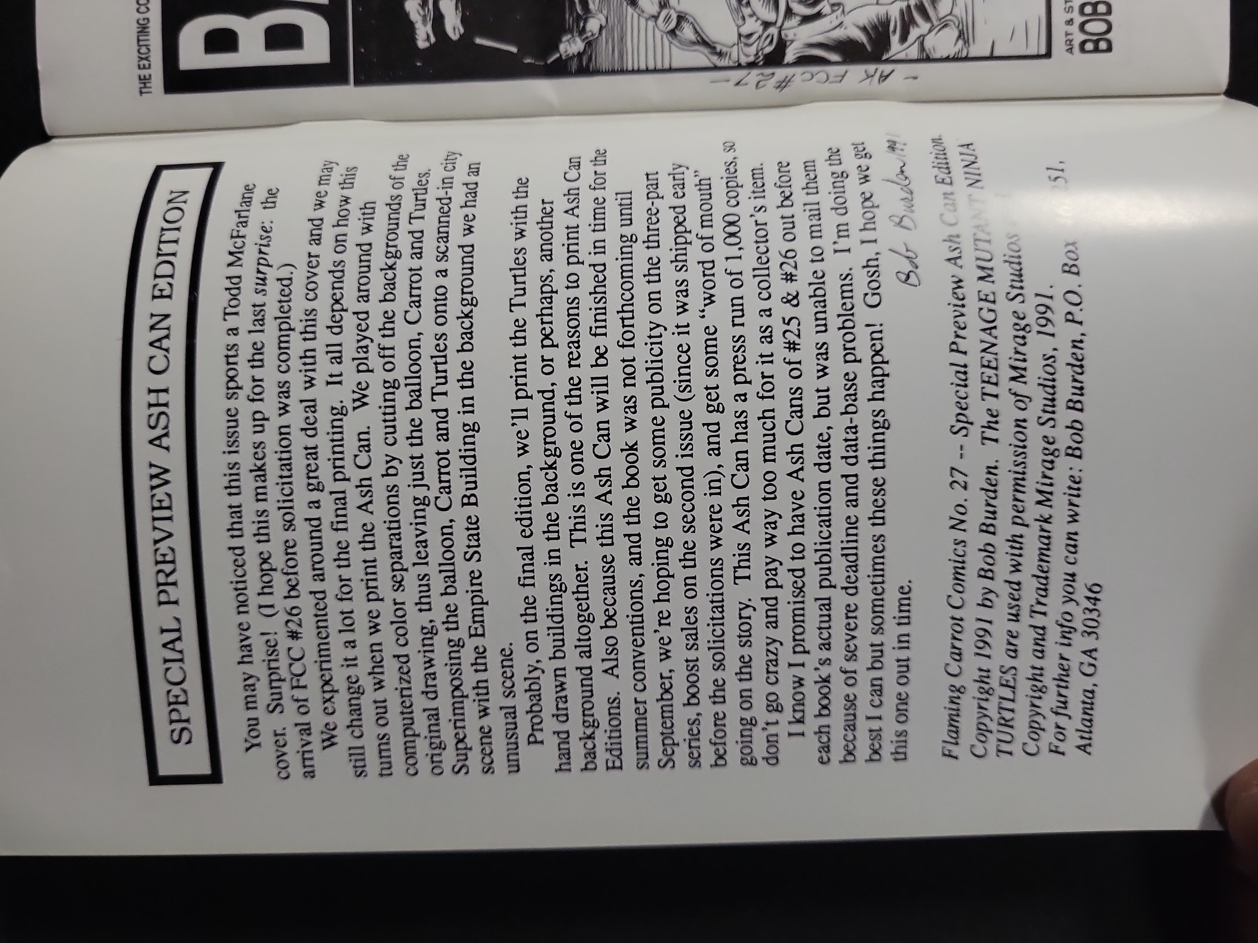 I03996 | Signed Flaming Carrot Ashcan 27