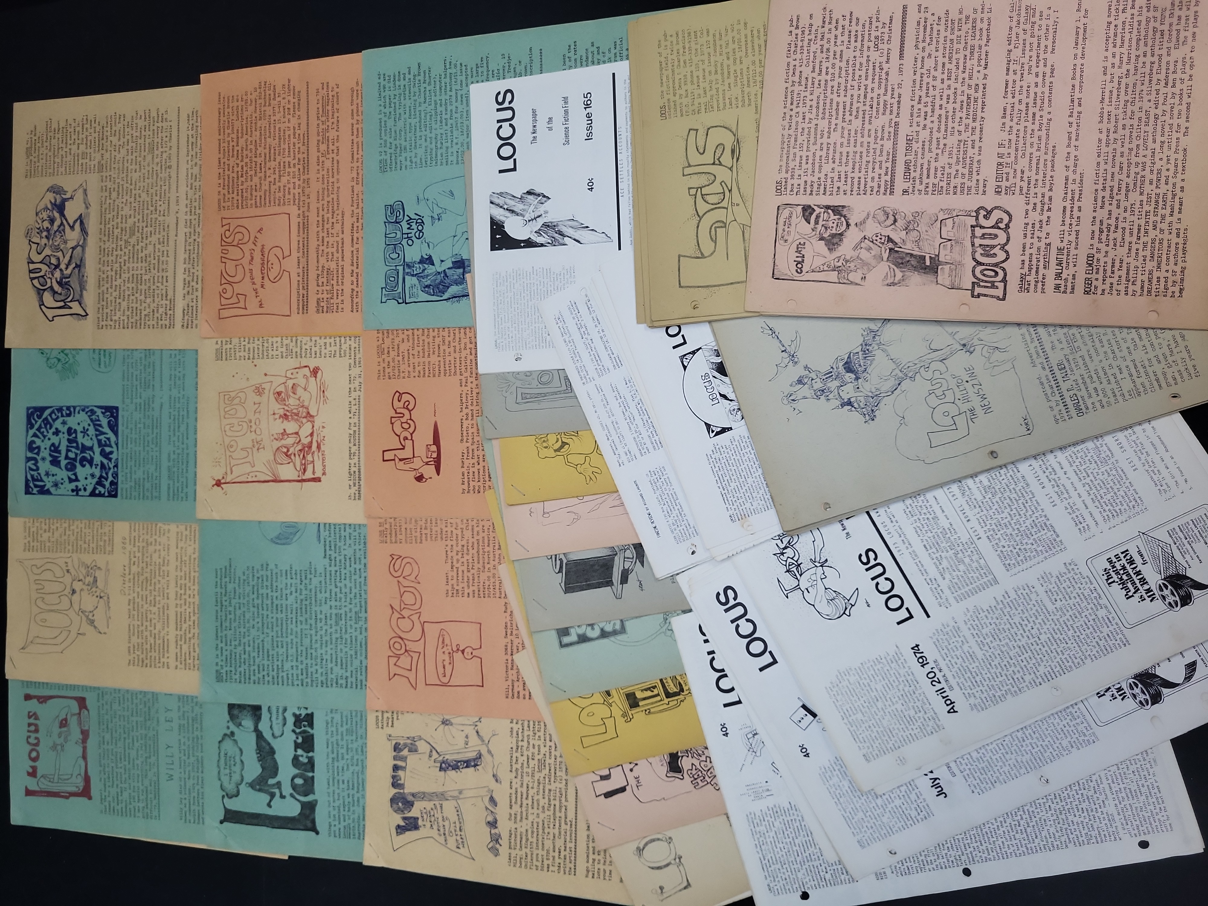 I03967 | Vintage Locus Science Fiction Fanzine Lot