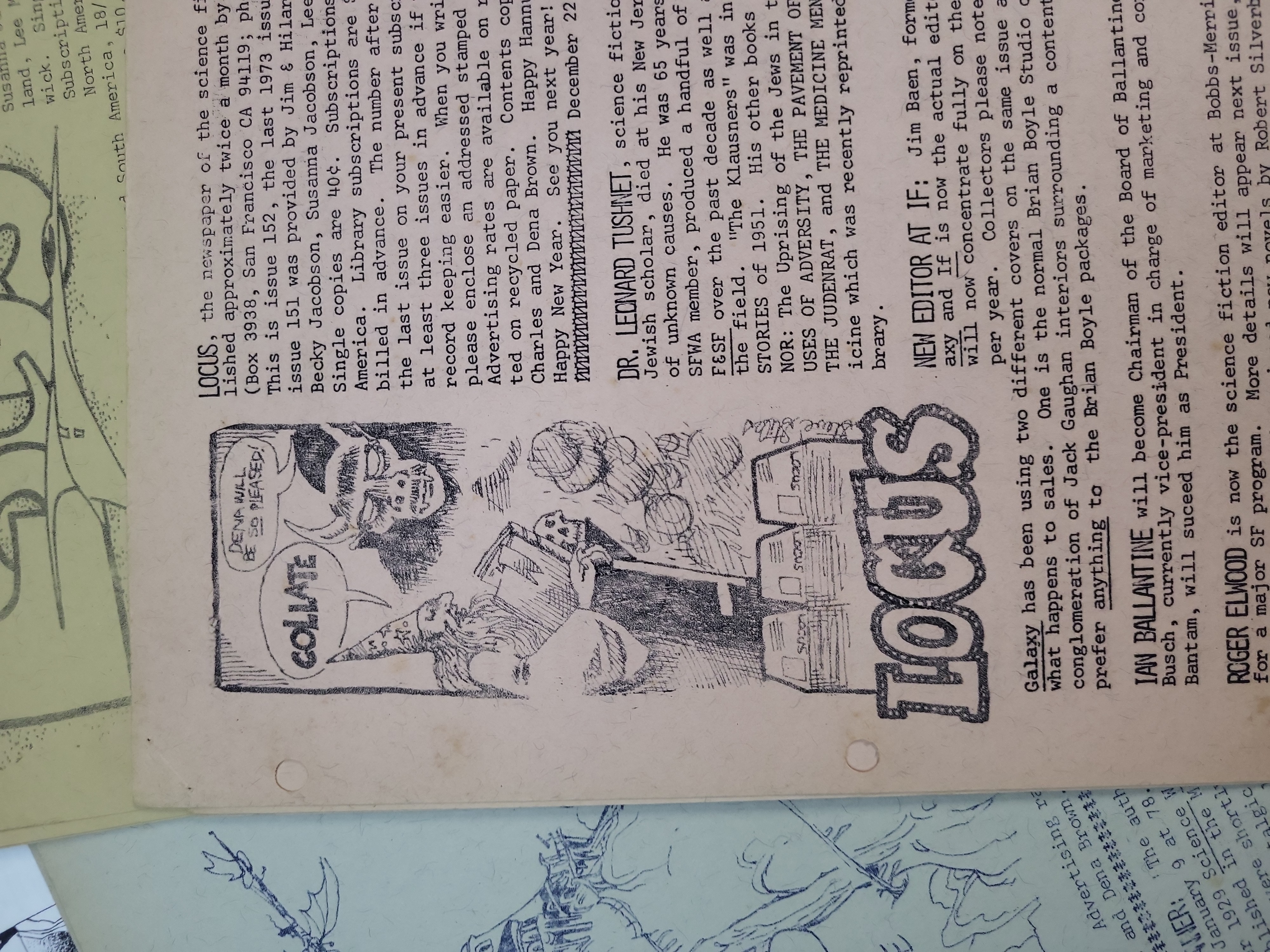 I03967 | Vintage Locus Science Fiction Fanzine Lot