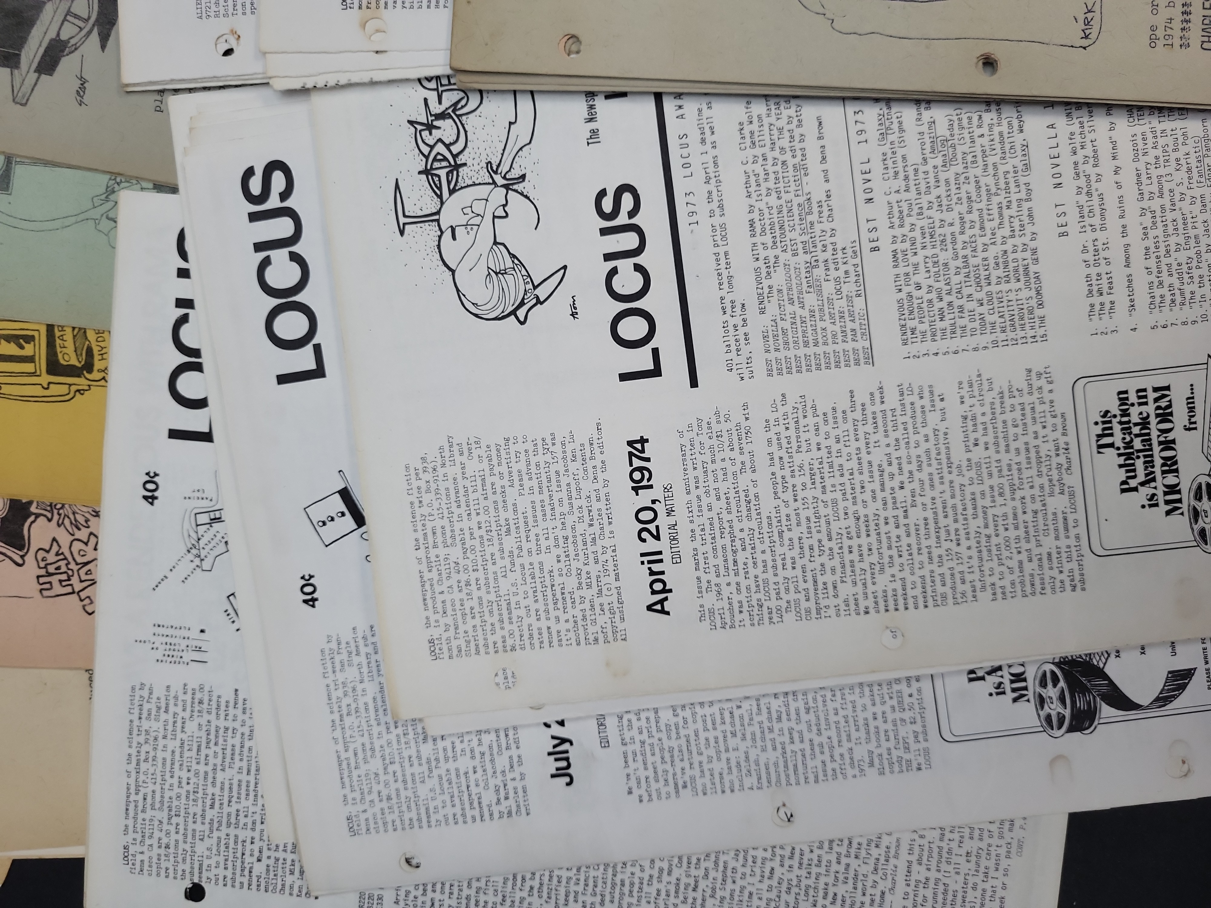 I03967 | Vintage Locus Science Fiction Fanzine Lot