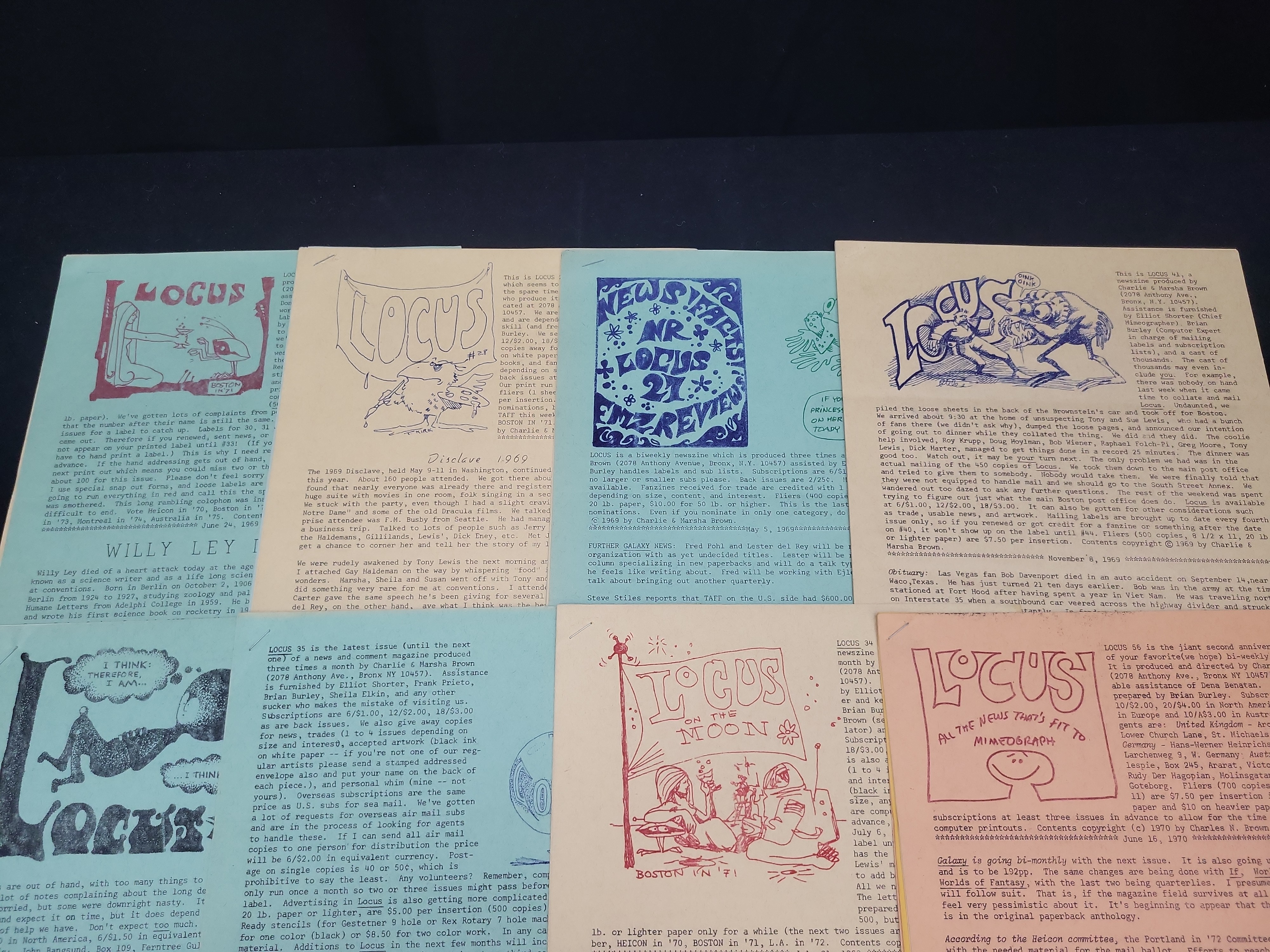 I03967 | Vintage Locus Science Fiction Fanzine Lot