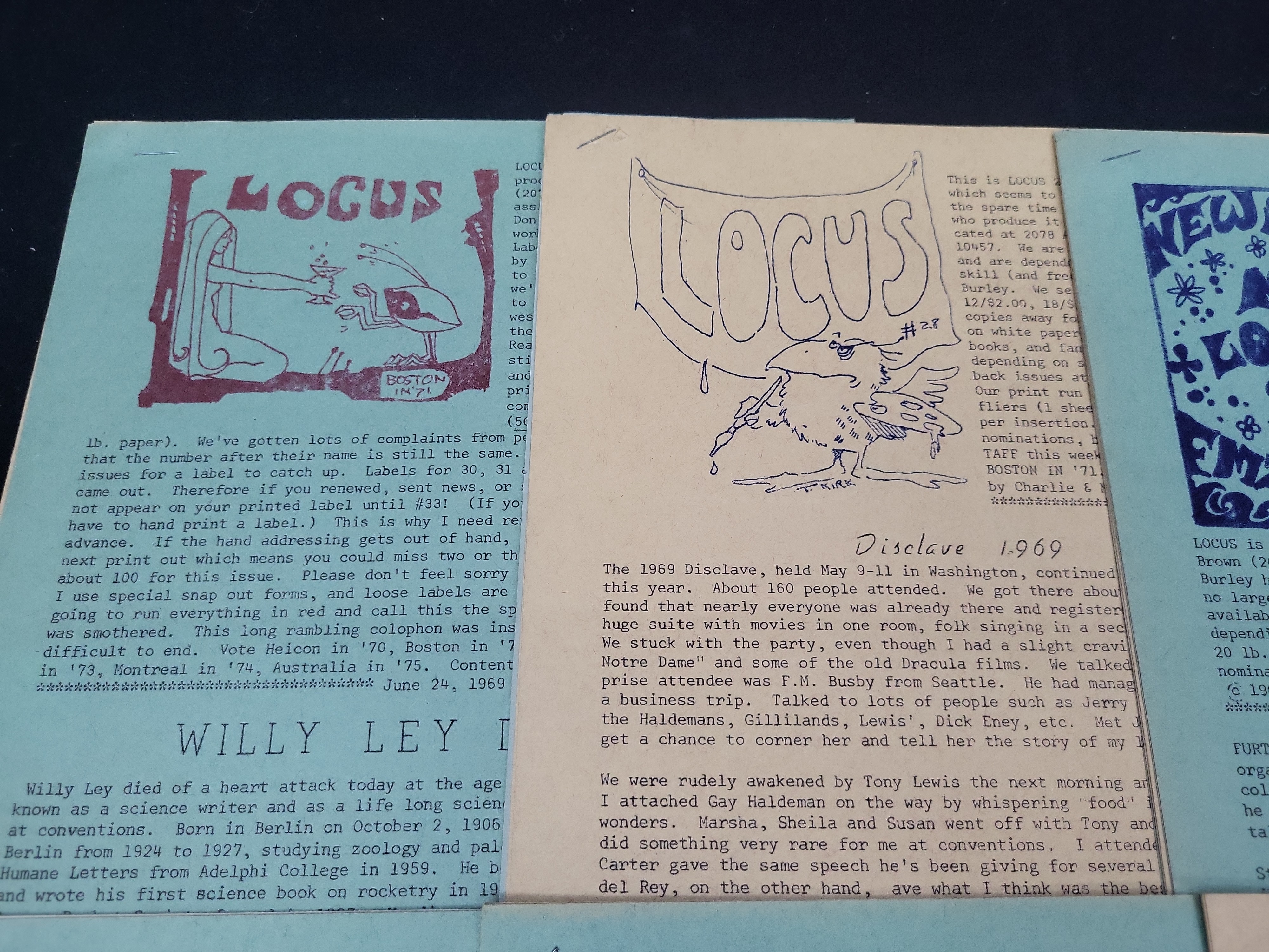 I03967 | Vintage Locus Science Fiction Fanzine Lot