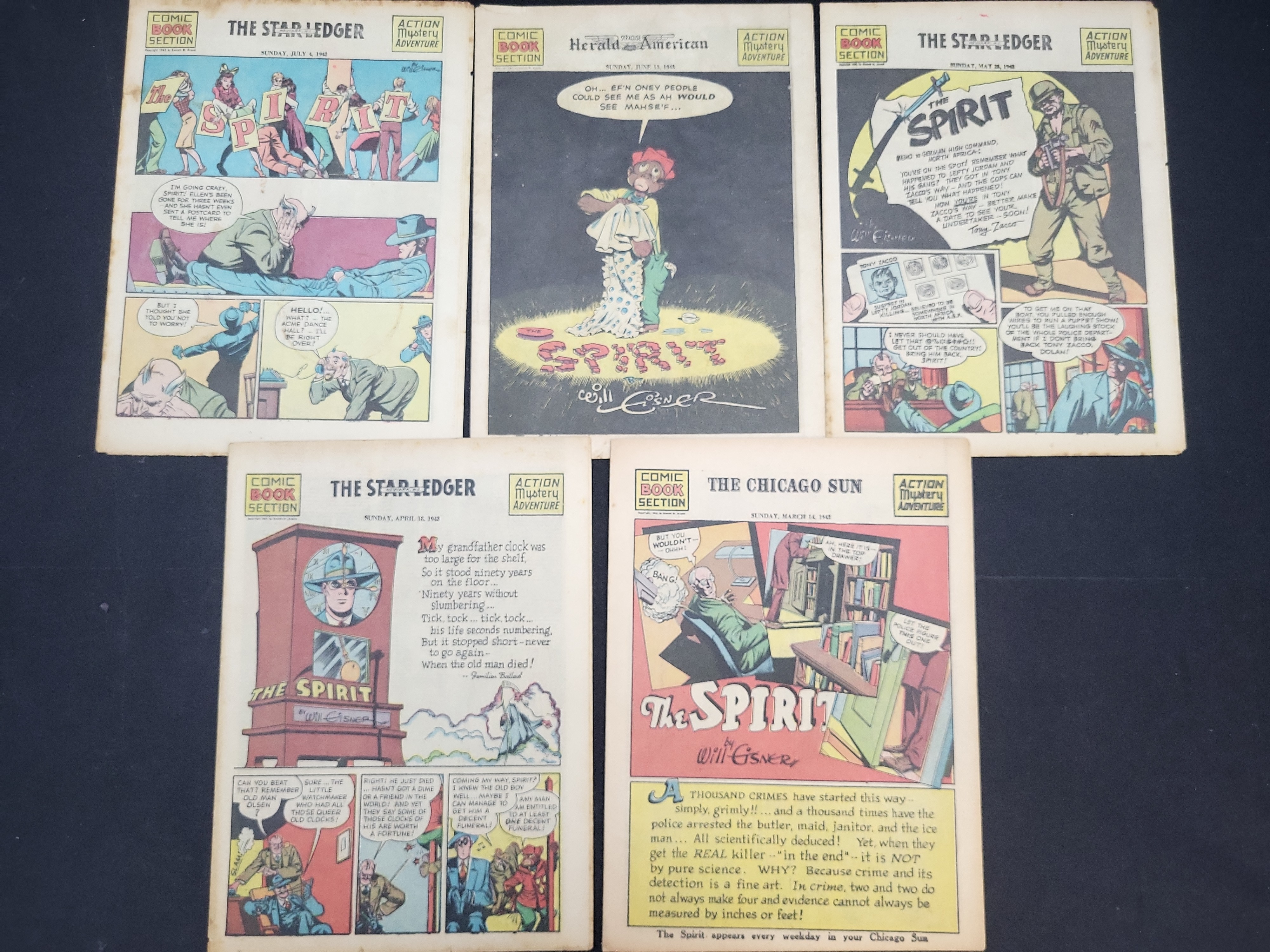 I03968 | Five 1943 Will Eisner Spirit Supplements