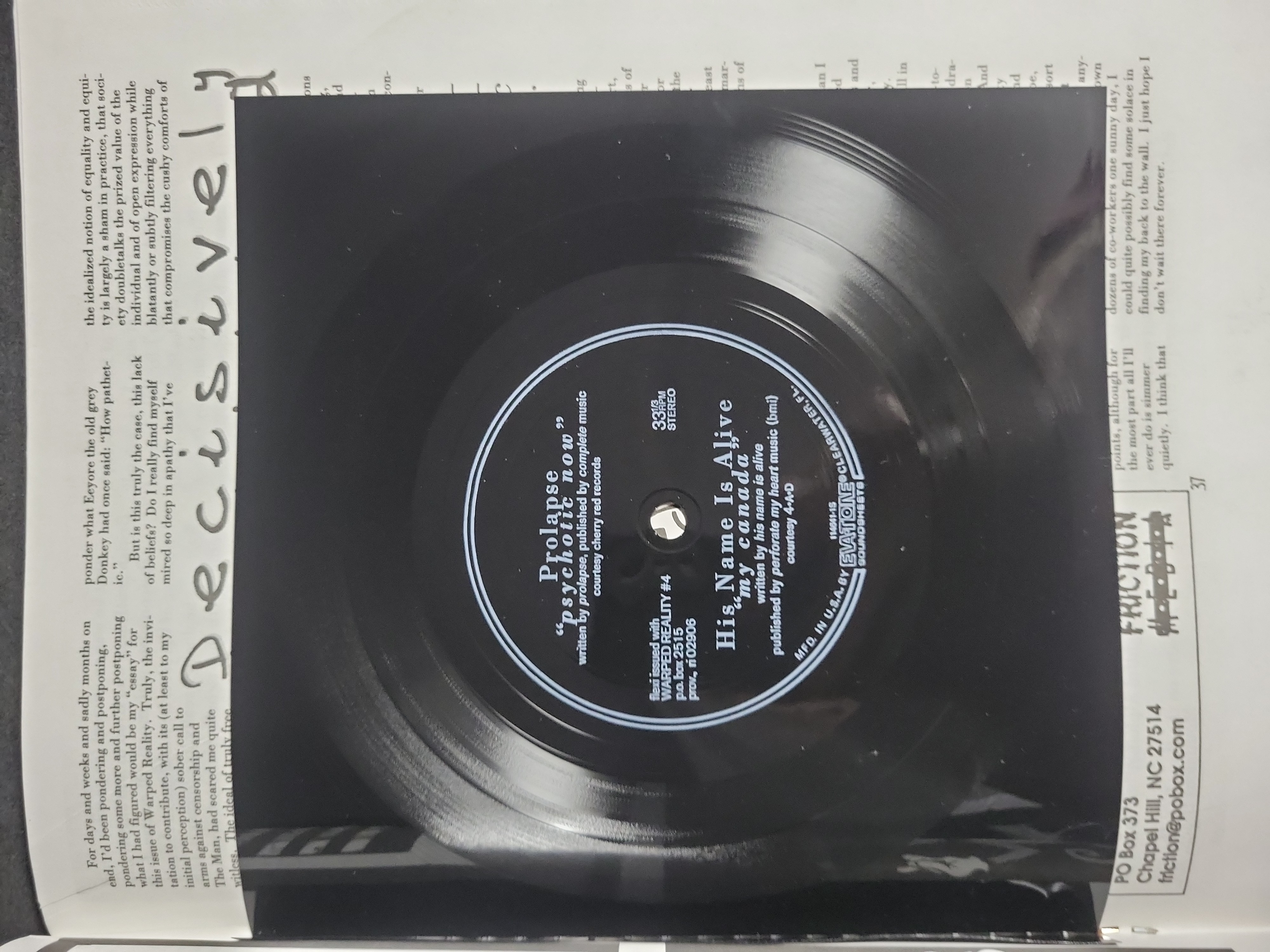 I04048 | Warped Reality Zine with Flexi-Disc