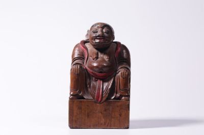 Qing Chinese Huangyang Wood Luohan. 18cm H 10.3cm L 8cm W