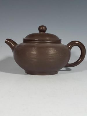 Chinese Zisha Teapot. 3" H 5" L