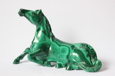 Malachite Horse. 3 1/2" H 5 1/4" W Please note the absence of a condition report does not imply