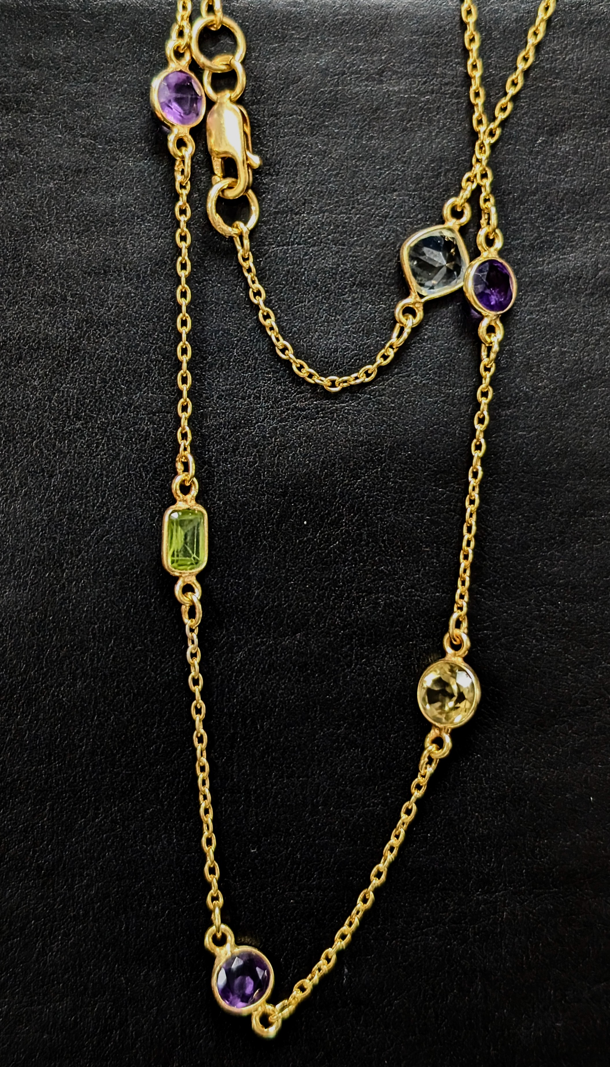 Lot 60B Silver 4.76G Natural Color Stone 10Ct 18″ Hand Crafted