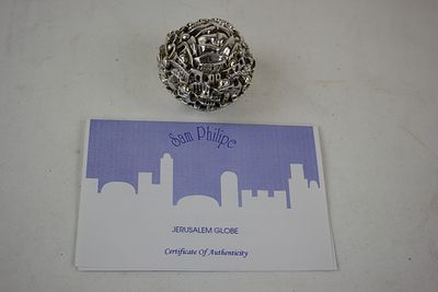 Silver Globe of Jerusalem with certificate weight 120gm