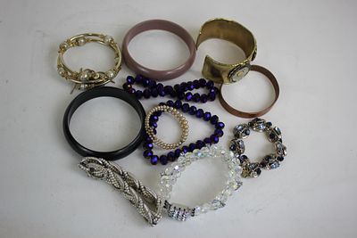 A seed pearl bracelet &amp; 10 other bracelets/bangles