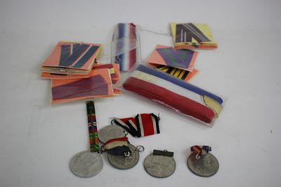 Bag of medals, ribbons etc