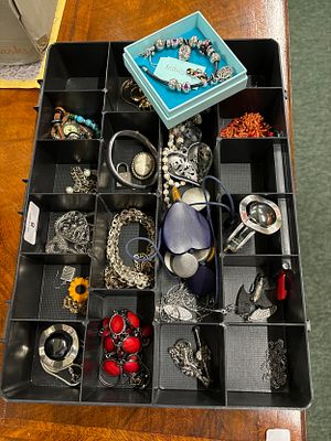 A selection of costume jewellery, including necklaces, bracelets etc