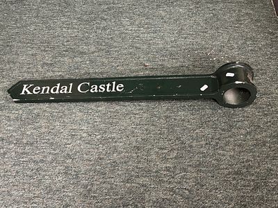 A cast iron sign post to Kendal Castle